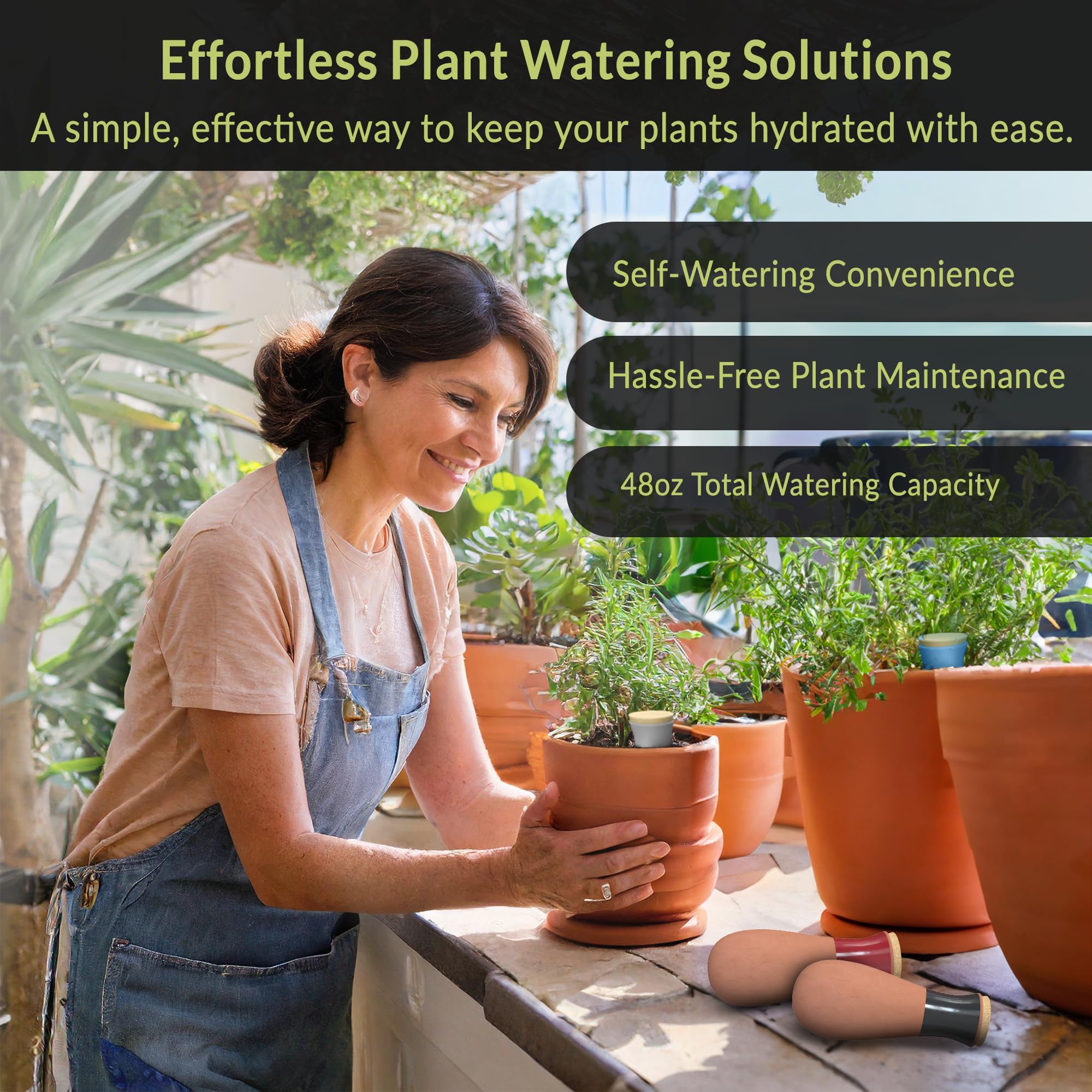 4-Pack 12oz Terracotta Self-Watering Globes - Automatic Plant Watering Stakes for Indoor & Outdoor Potted Plants - Perfect for Vacation Care, Home Decor, and Garden Irrigation