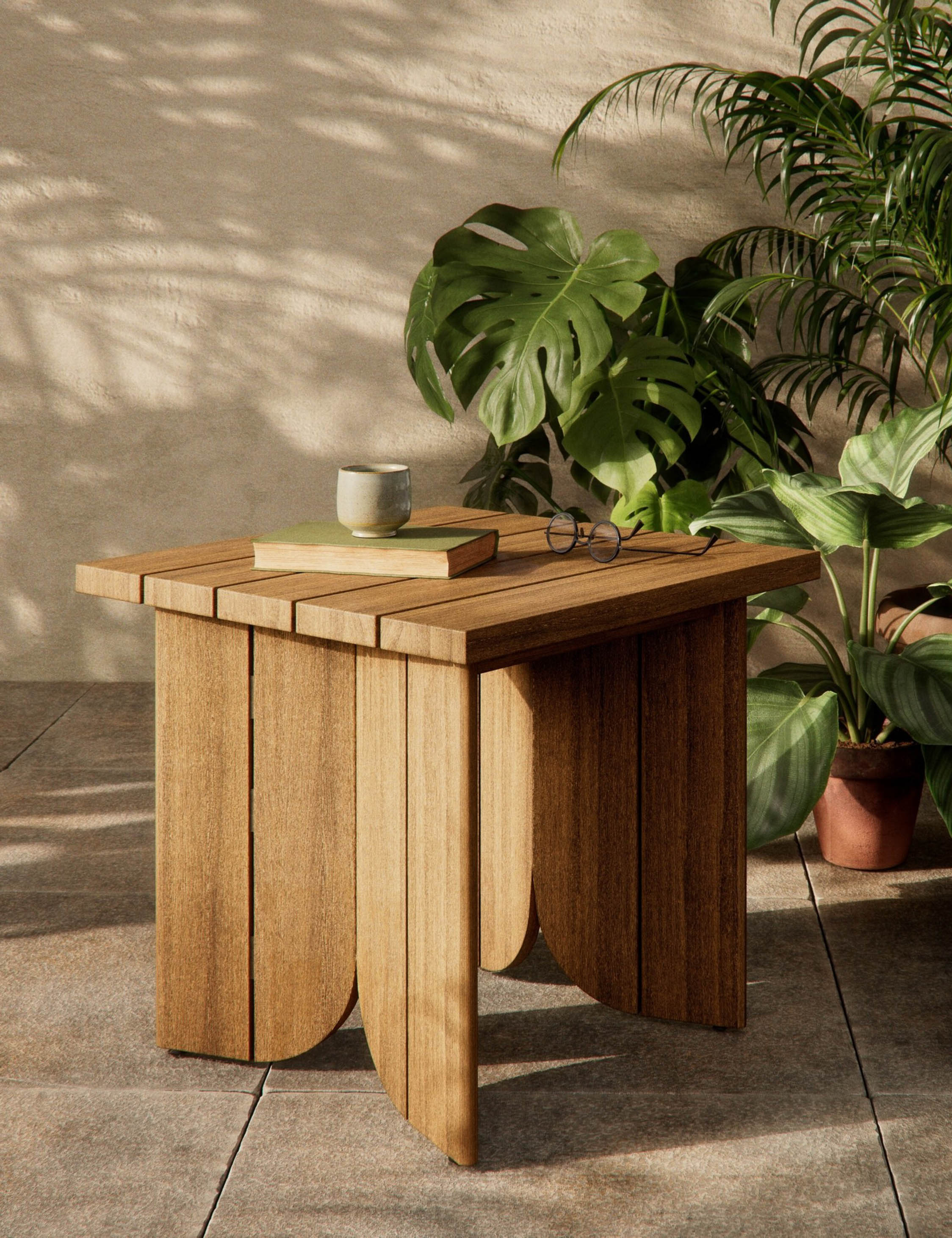 Giorgio Modern Indoor Outdoor Side Table - Small Accent End Table for Patio, Living Room, Bedroom & Balcony - Weather-Resistant & Space-Saving Design