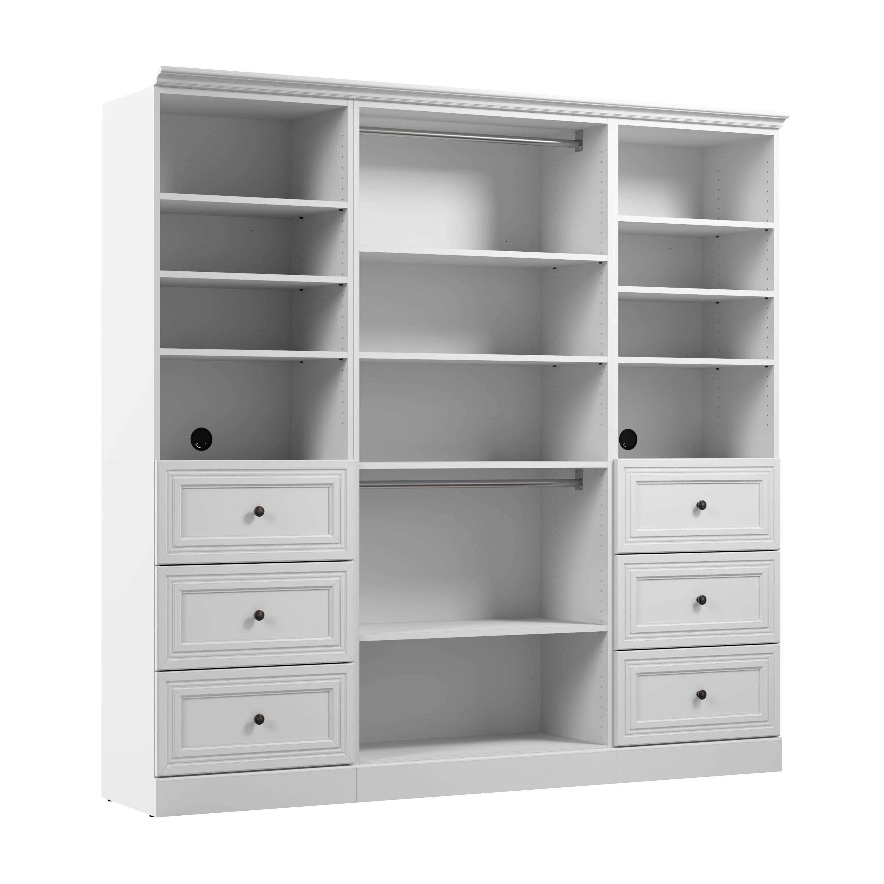 86W Closet Organizer with Drawers - Space Saving Storage Solution for Bedroom, Closet & Office (2 Color Options)