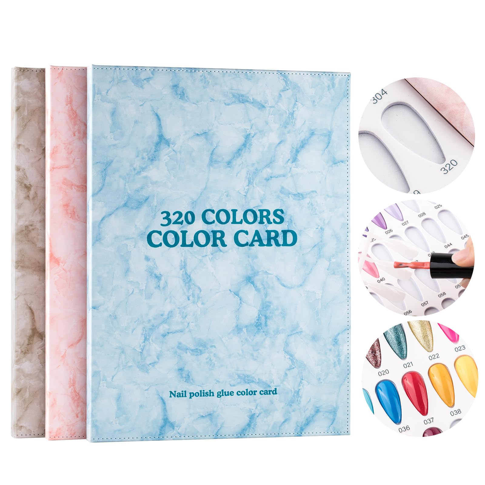 320 Gel Nail Polish Colors Swatch Book with 240 False Nail Tips - Professional Salon Nail Color Chart & Practice Cards for Nail Artists & DIY Manicures (Gray) | Perfect for Nail Salon Display, Home Manicure Practice & Nail Art Inspiration
