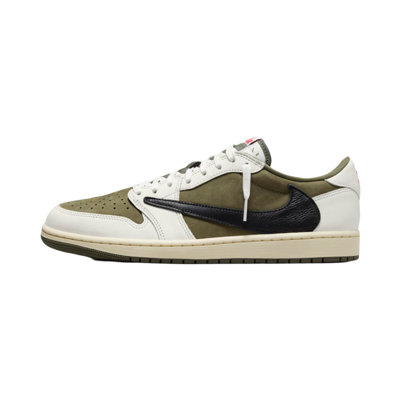 Air Jordan 1 Low OG x Travis Scott Sneakers - Medium Olive/Black/White Colorway - Limited Edition Basketball Shoes for Streetwear & Casual Outfits