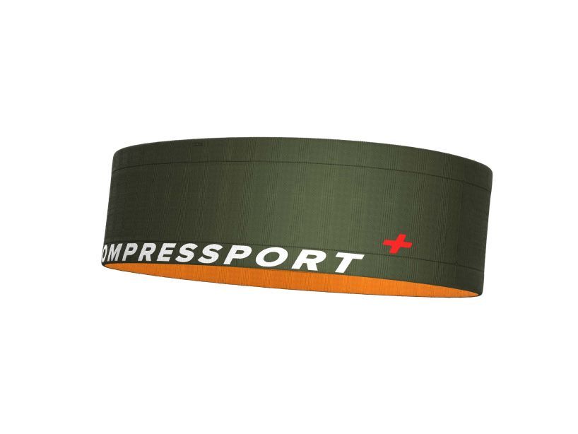 Compressport Unisex Running Belt - Lightweight & Adjustable Waist Pack for Phone, Keys & Essentials (RF Green/Dark Cheddar) | Perfect for Jogging, Hiking & Travel
