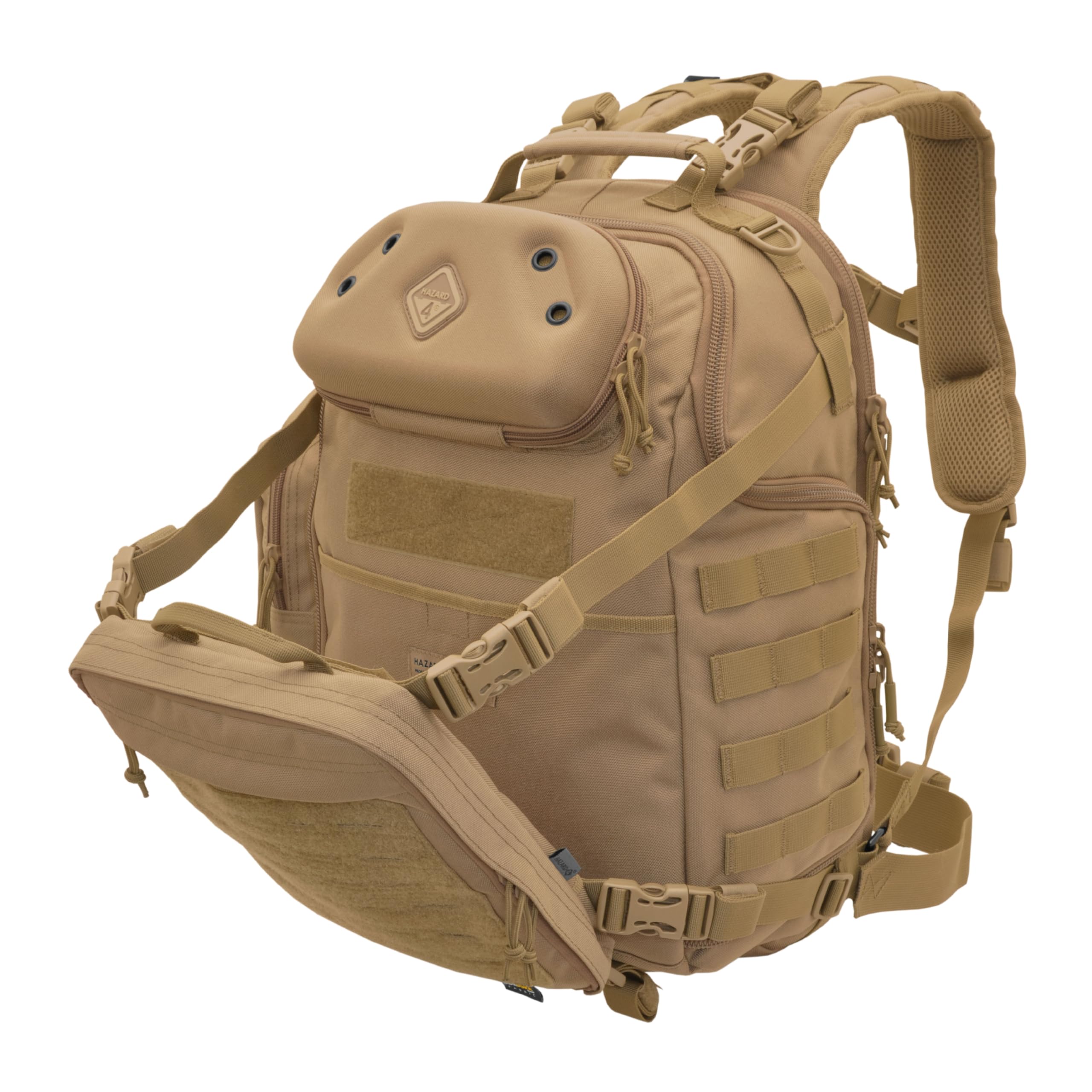 HAZARD 4 Tactical Backpack - Coyote Brown Military Style Rucksack for Outdoor Adventure, Hiking & Travel - Durable Molle Compatible Pack for Camping, Survival Gear & EDC