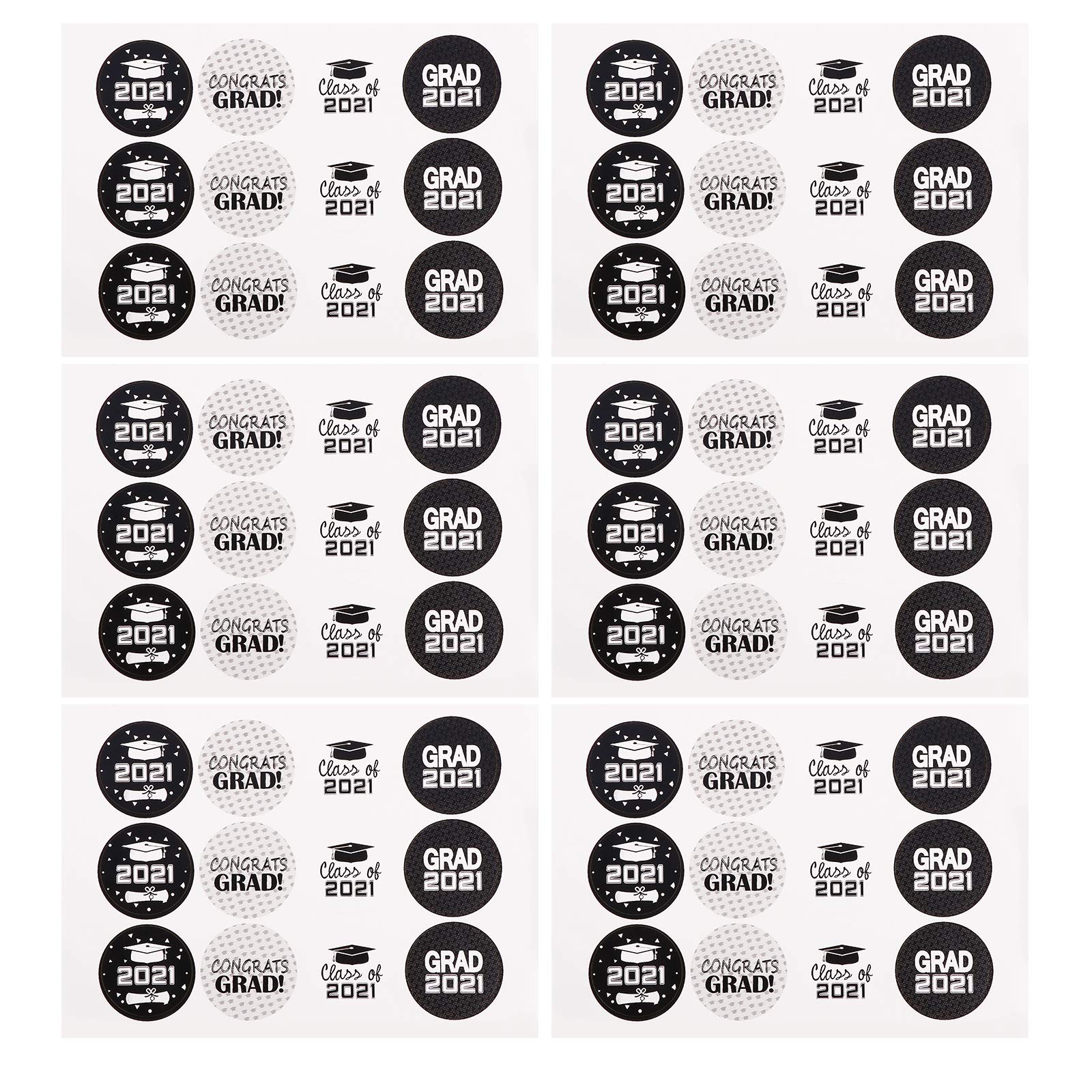 VALICLUD 108pcs Graduation Sealing Stickers - Round Themed Labels for Diplomas, Invitations & Gifts - Perfect for Graduation Party Decorations, School Events & Gift Wrapping