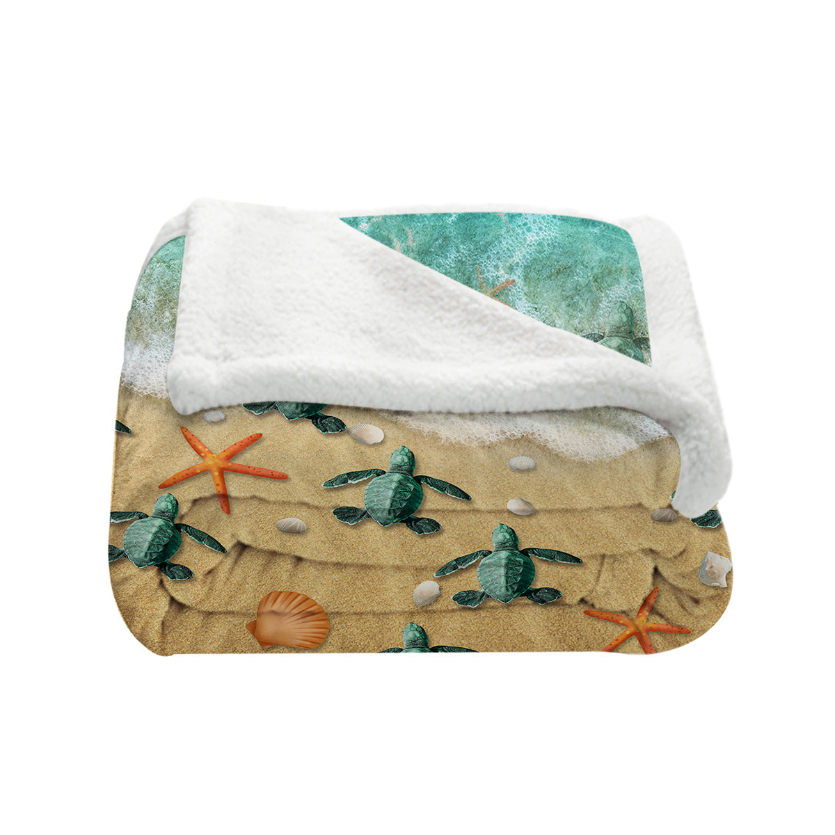 Happy Little Sea Turtles Bedspread Blanket - Soft Coral Reef Themed Throw Blanket for Kids & Adults - Perfect for Nursery, Beach House Decor, or Cozy Movie Nights