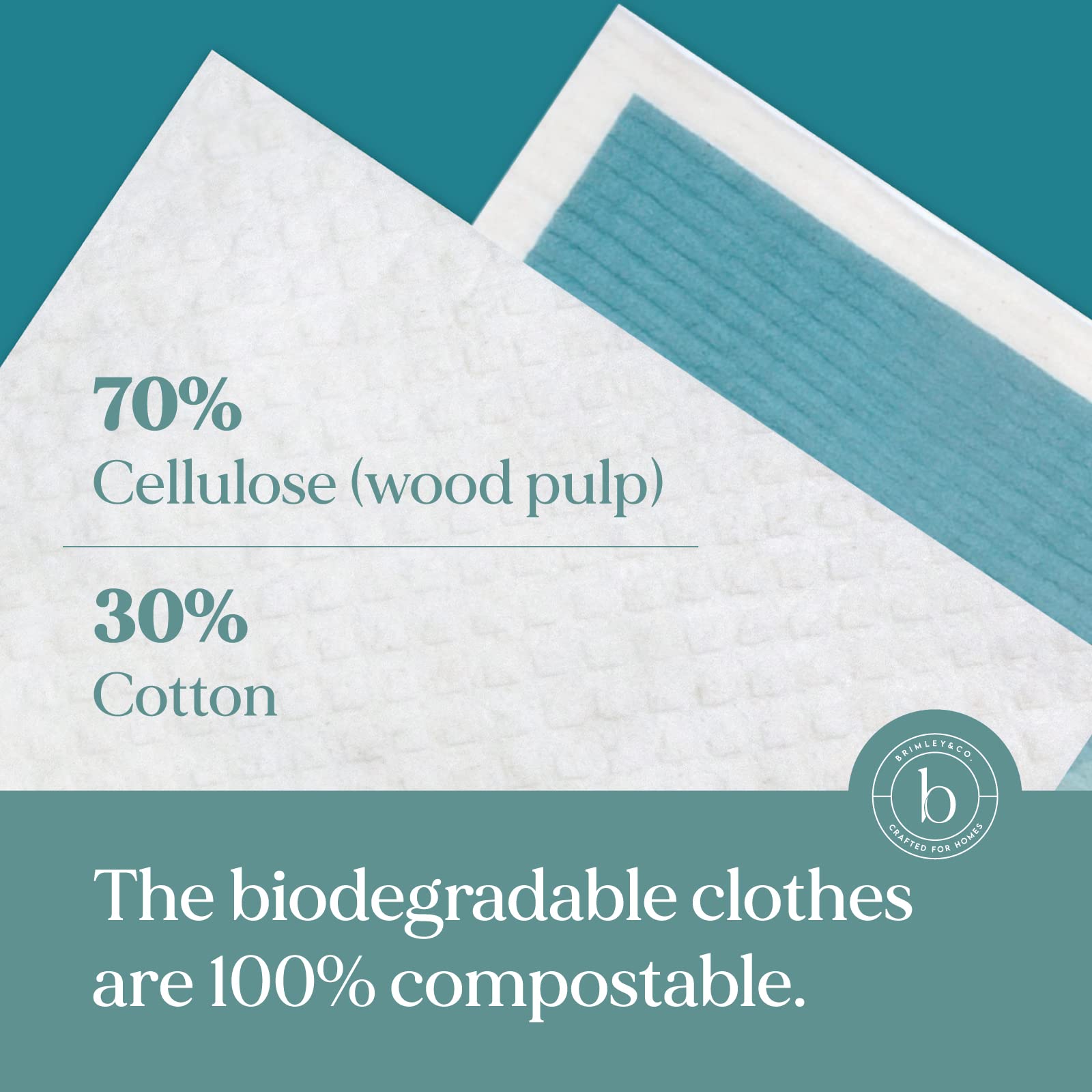 Brimley 6-Pack Reusable Swedish Dishcloths - Super Absorbent, Biodegradable Kitchen Cleaning Cloths for Dishes, Countertops & Surfaces (Sun Print) - Eco-Friendly Kitchen Essentials for Washing, Wiping & Cleaning Gadgets - Perfect for Daily Dishwashing, Counter Cleaning & Household Chores