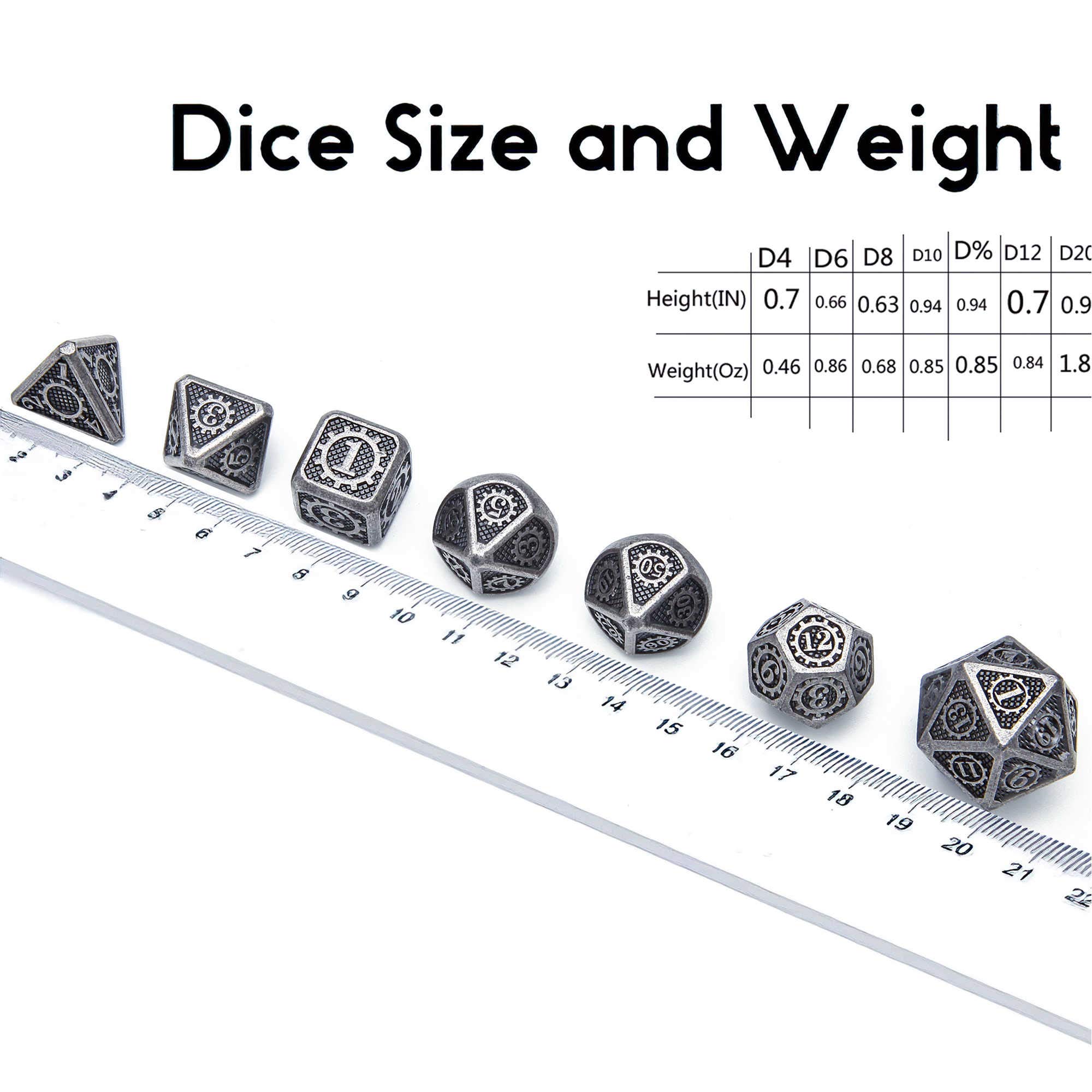 Premium D&D Metal Dice Set for Dungeons & Dragons RPG - 7-Piece Cool Multicolor Dice Collection with Gift Box - Perfect for Tabletop Gaming, D&D Campaigns & Dice Collectors