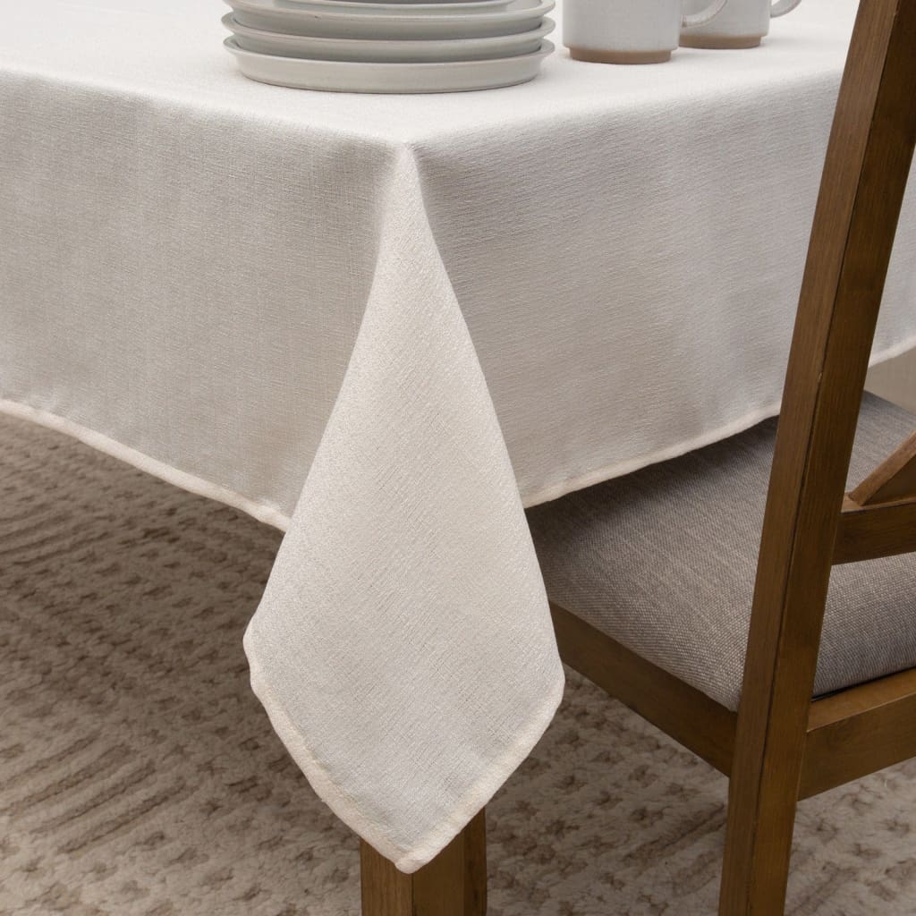 Premium Off-White Waterproof Polyester Tablecloth - Stain-Resistant & Wrinkle-Free - Perfect for Dining, Parties, Outdoor Events & Home Decor