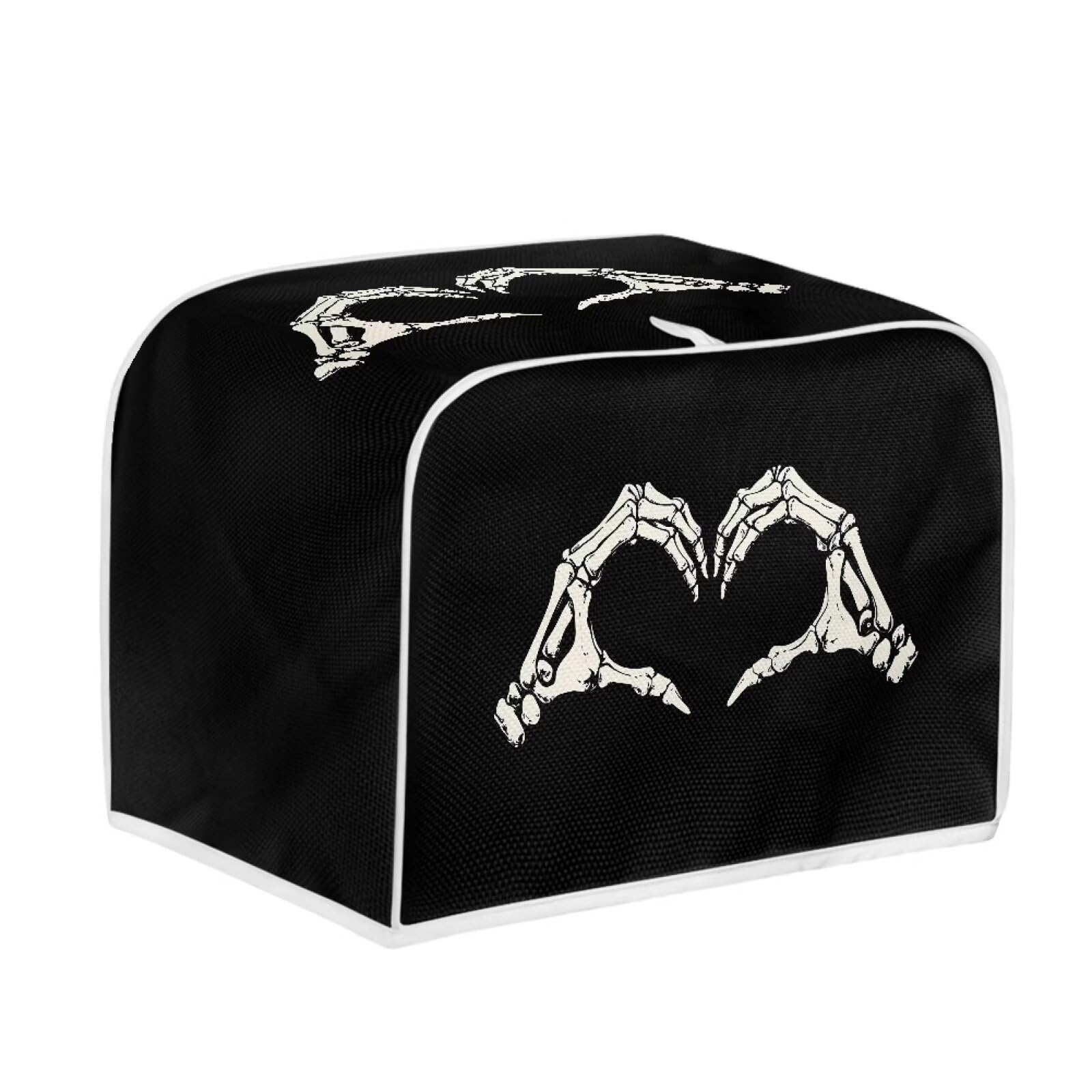 Mumeson Black Skull & Fingers Design 2-Slice Toaster Cover - Dustproof Kitchen Appliance Protector for Toasters & Bread Makers - Fun Gothic Decor for Halloween & Horror Theme Parties