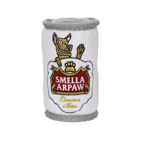 Tuffy® Smella Arpaw Soft Beer Can Dog Toy - Chew Resistant Plush Squeaky Toy for Aggressive Chewers - Fun Interactive Play for Large & Medium Dogs - Perfect for Fetch, Tug-of-War & Cuddling