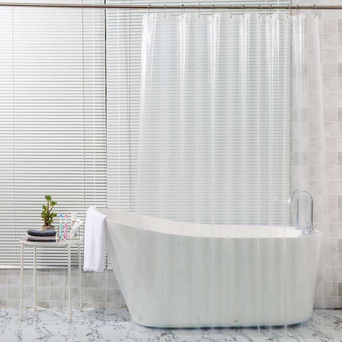 Amazer Plastic Shower Curtain Hooks - Bathroom Decor Essentials