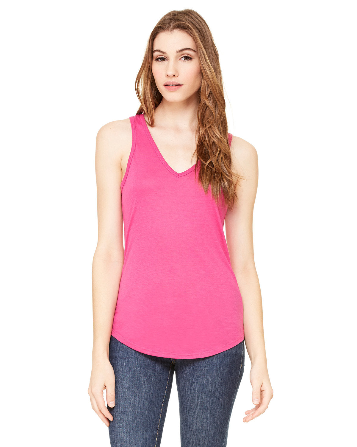 Bella + Canvas B8805 Women's Flowy V-Neck Tank Top - Soft & Lightweight for Casual Wear, Yoga, and Summer Outfits