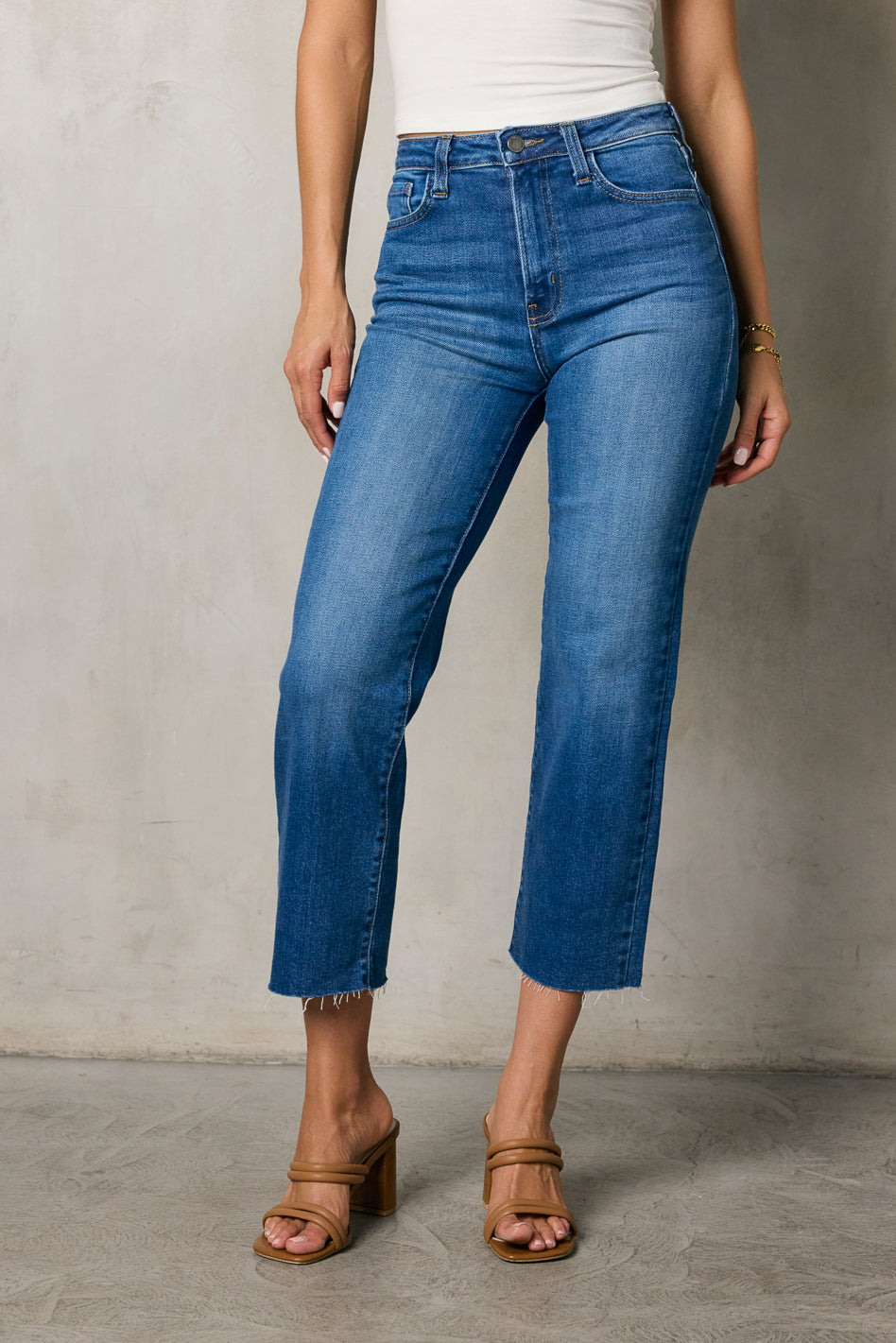 Lumi Women's Straight Leg Jeans - High Waist Slim Fit Stretch Denim Pants for Casual Wear & Everyday Outfits