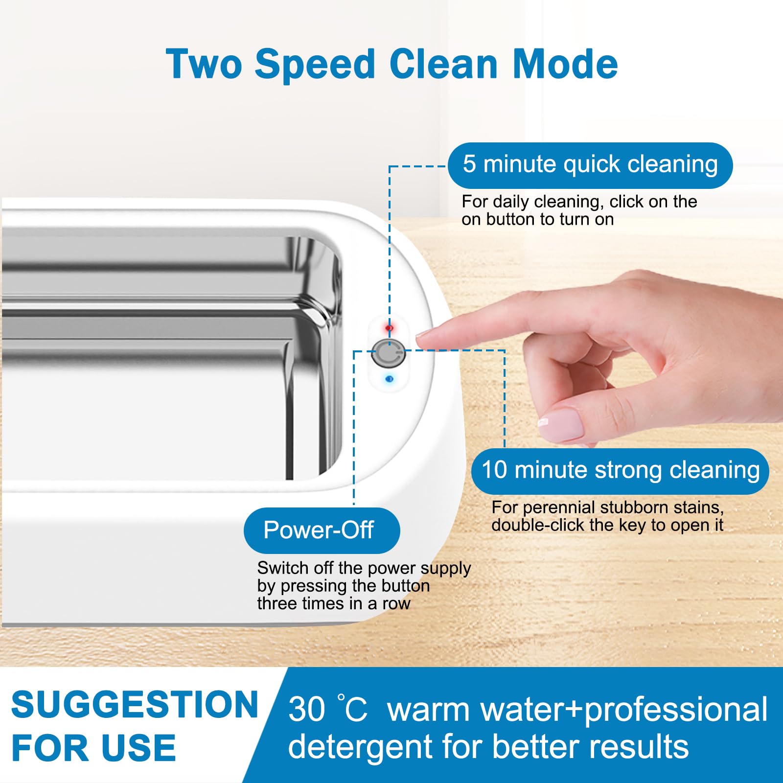 Professional 40W 640ml Ultrasonic Jewelry Cleaner Machine for Glasses, Rings, Earrings, Necklaces, Dentures & Watch Straps - Perfect for Home, Salon and Jewelry Store Cleaning Needs