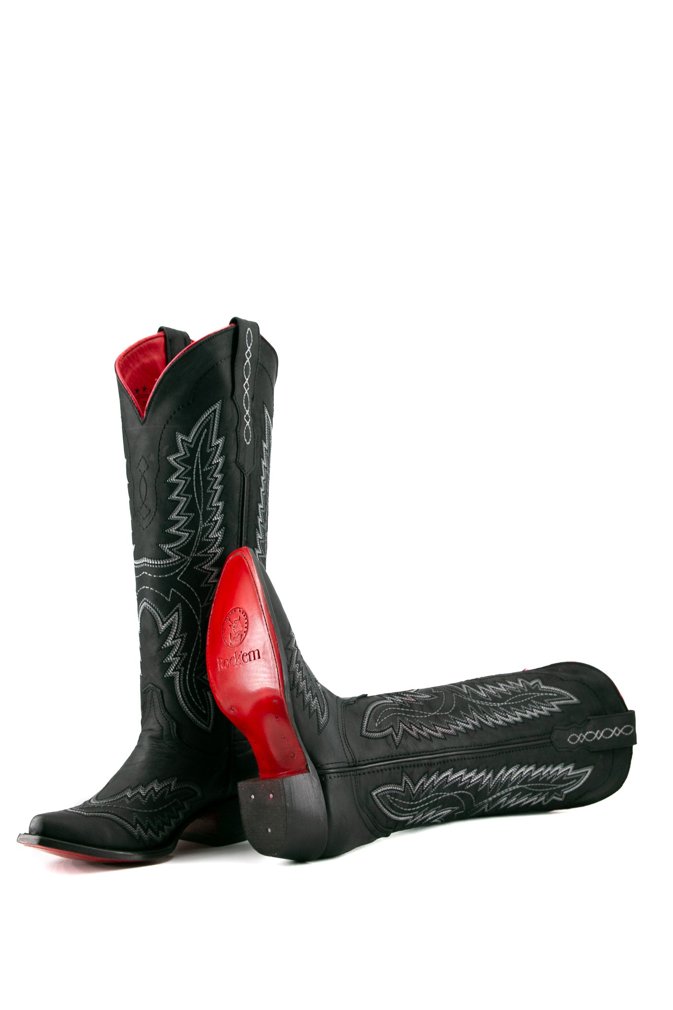 Romina Red Bottom Tall Snip Toe Cowgirl Boots for Women - Western Fashion Riding Boots with Pointed Toe | Perfect for Country Concerts, Rodeos & Cowgirl Outfits