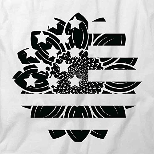 American Flag Sunflower Graphic T-Shirt | Patriotic Printed Tee for Men & Women | Casual Wear, Summer Outfits, Fourth of July Celebrations