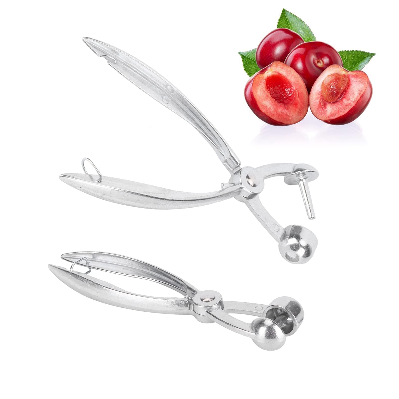2PCS Cherry Pitter Tool - Aluminum Alloy Seed Remover for Cherries & Olives - Kitchen Essentials
