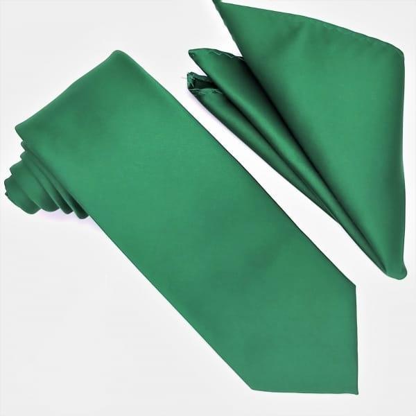 Elegant Green Silk Tie & Pocket Square Set for Men - Perfect for Weddings, Business Meetings & Formal Events