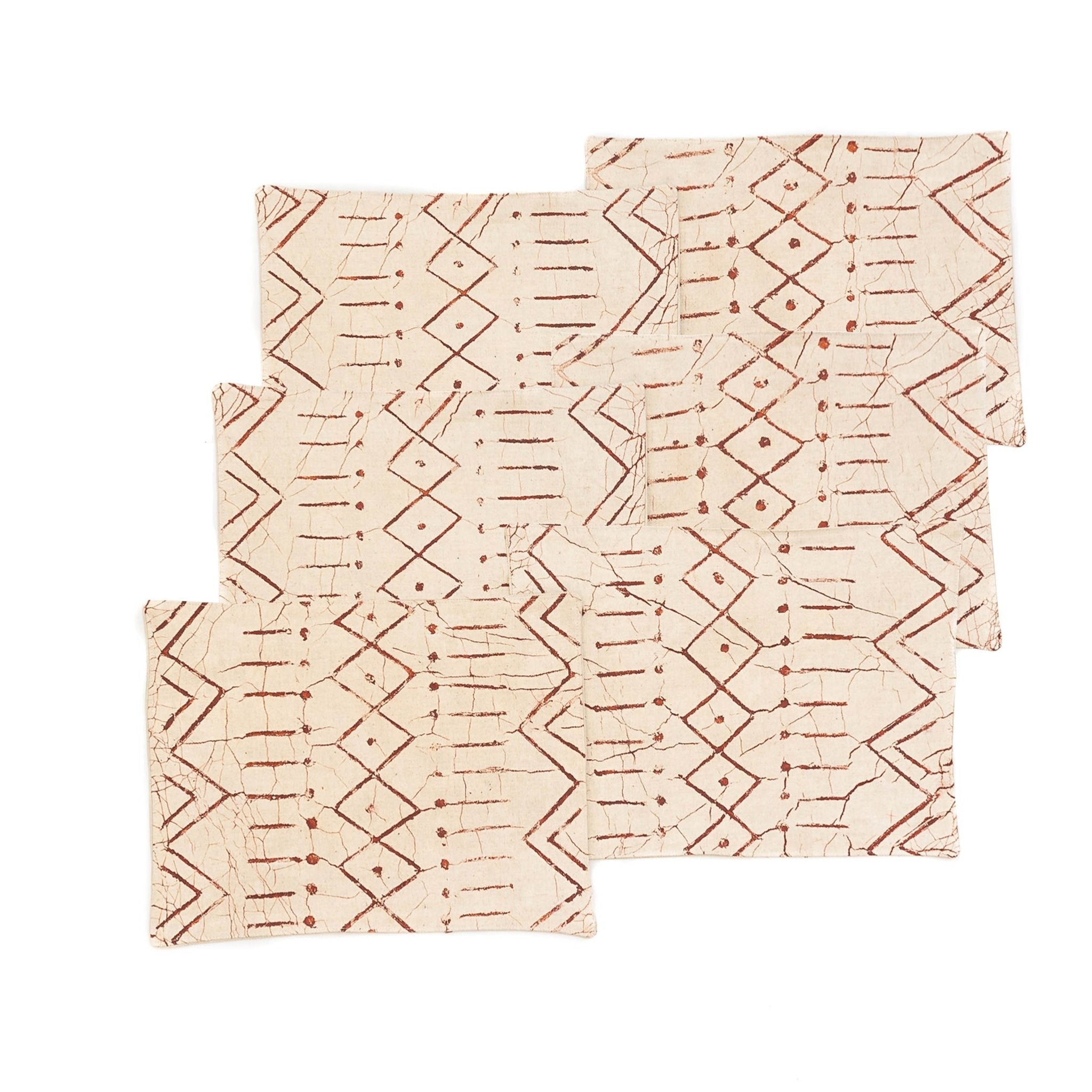 Premium Linen Table Mats Set of 4 - Rust Color Natural Fiber Placemats for Dining Table - Perfect for Farmhouse, Rustic, and Boho Home Decor