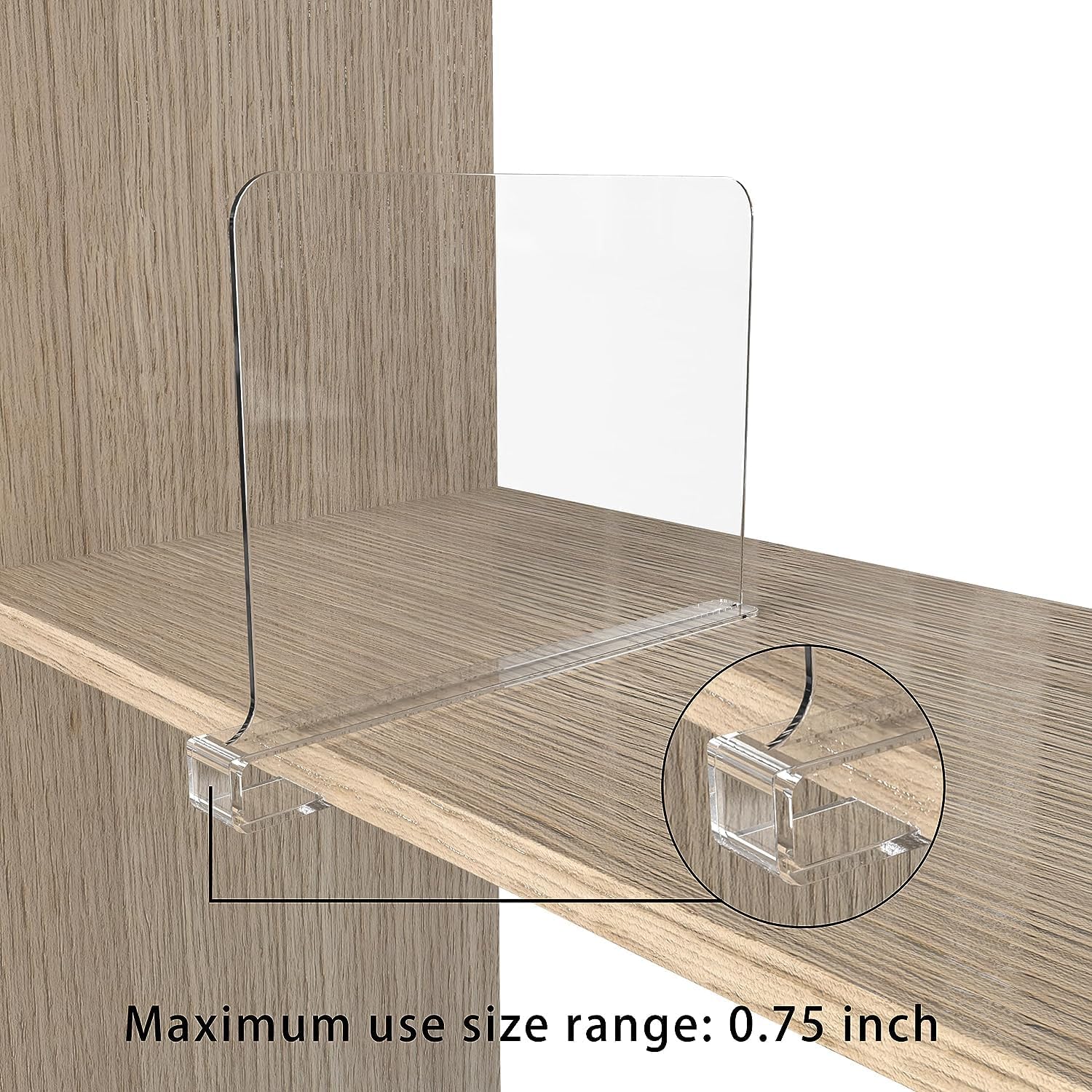 Clear Acrylic Shelf Dividers for Closet Organization - 12 Pack | Wooden Shelf Organizer | Perfect for Wardrobe, Pantry & Bookcase Storage | BTSD-home