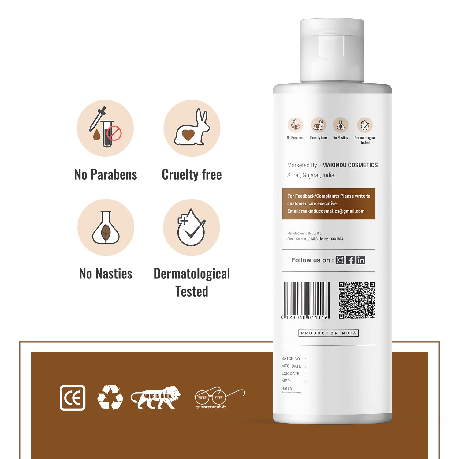 MAKINDU COSMETICS Onion Hair Oil for Hair Growth & Hair Fall Control - 200ml | Natural Onion Extract for Thicker, Stronger Hair | Perfect for Daily Scalp Massage & Night Treatment