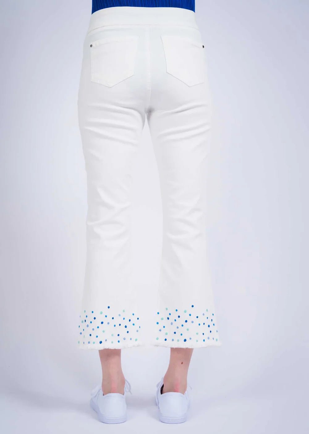 Hampton Twill Trouser with Blue Dot Detail - Classic Comfort Pants for Business Casual & Office Wear