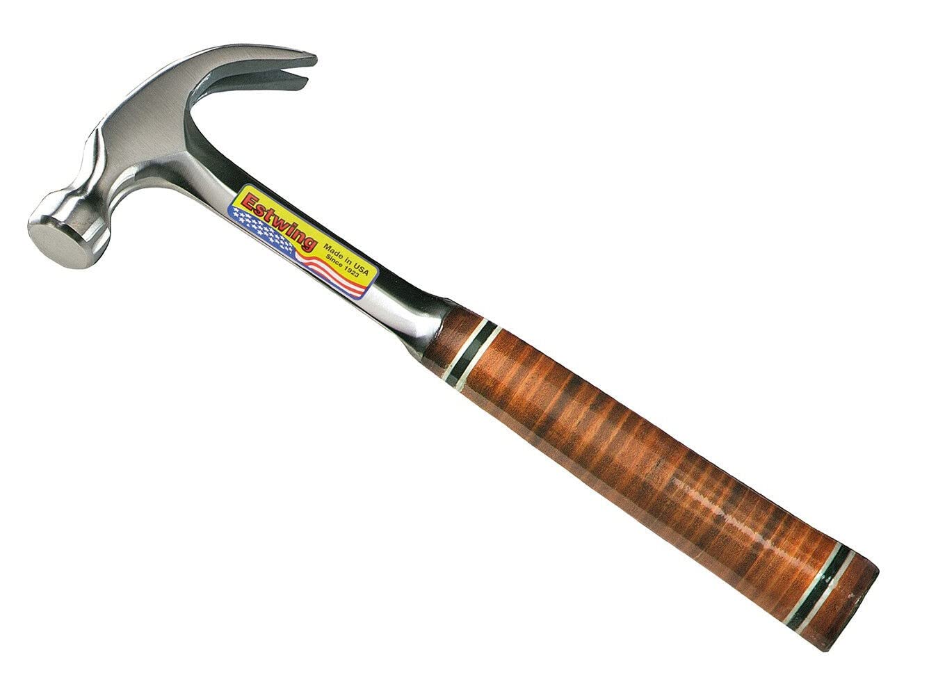 Estwing E24C 24oz Curved Claw Hammer with Genuine Leather Handle - Perfect for Carpentry, Construction & DIY Home Projects (ESTE24C)