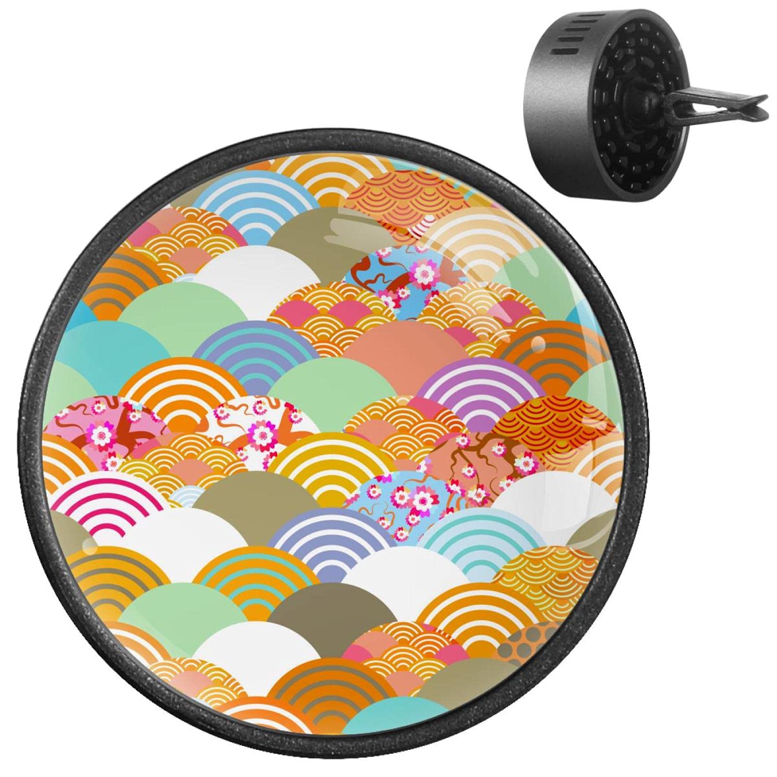 Premium Japanese Fish Scales Car Air Freshener Vent Clips - 2 Pack Passion Orchid Scented Essential Oil Diffuser for Fresh & Relaxing Car Interior - Perfect for Sedans, SUVs & Office Spaces