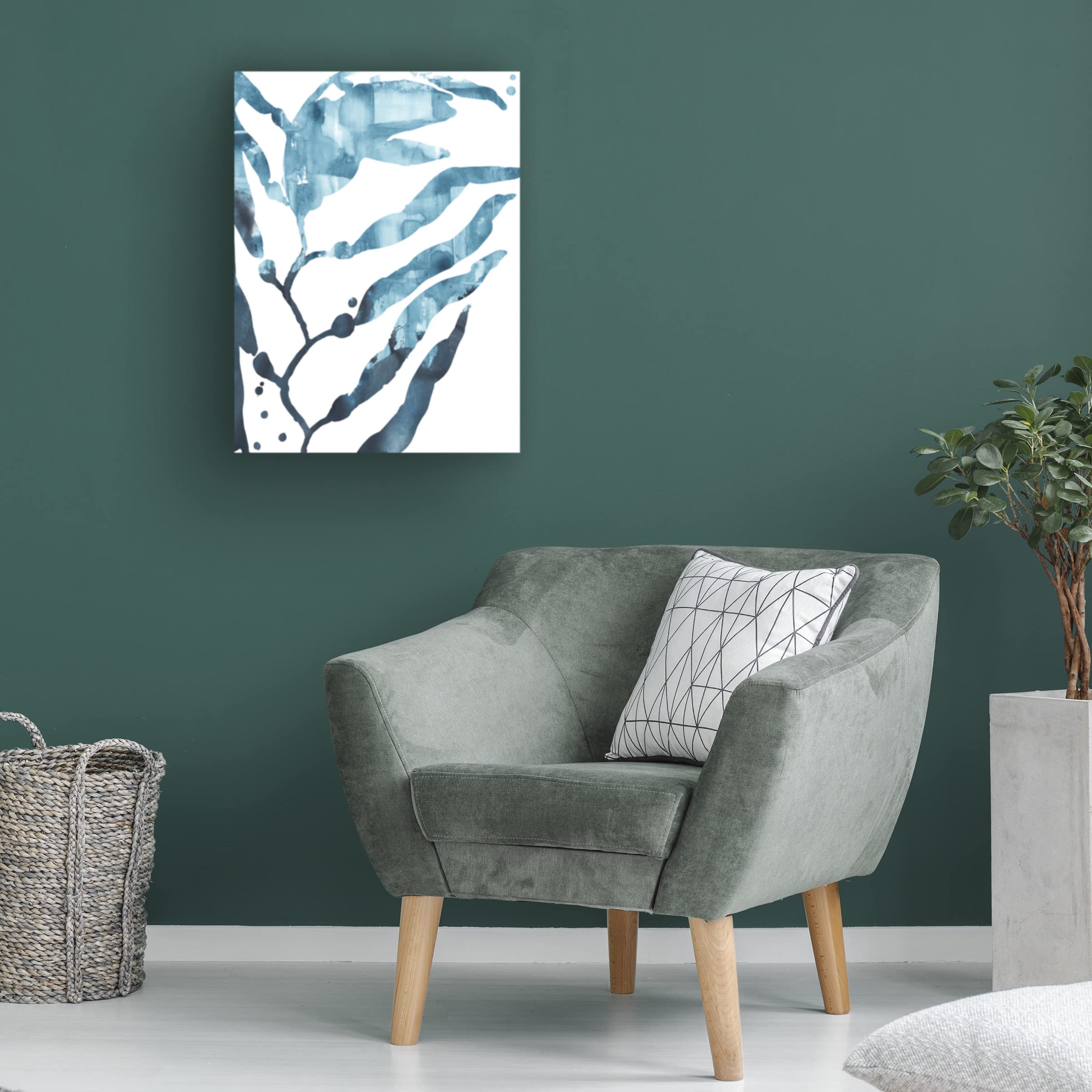 Trademark Fine Art 'Inkwash Kelp I' Canvas Wall Art by June Erica Vess - Modern Ocean Inspired Painting for Living Room, Bedroom & Office Decor