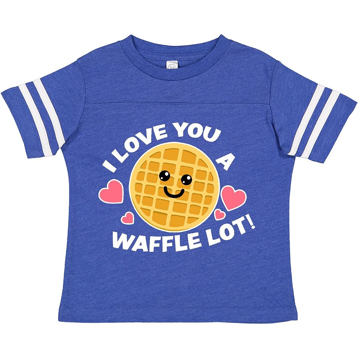 Inktastic 'I Love You a Waffle Lot' Cute Happy Waffle Toddler T-Shirt - Soft Cotton Tee for Kids, Funny Breakfast Lover Outfit for Playdates & Family Photos