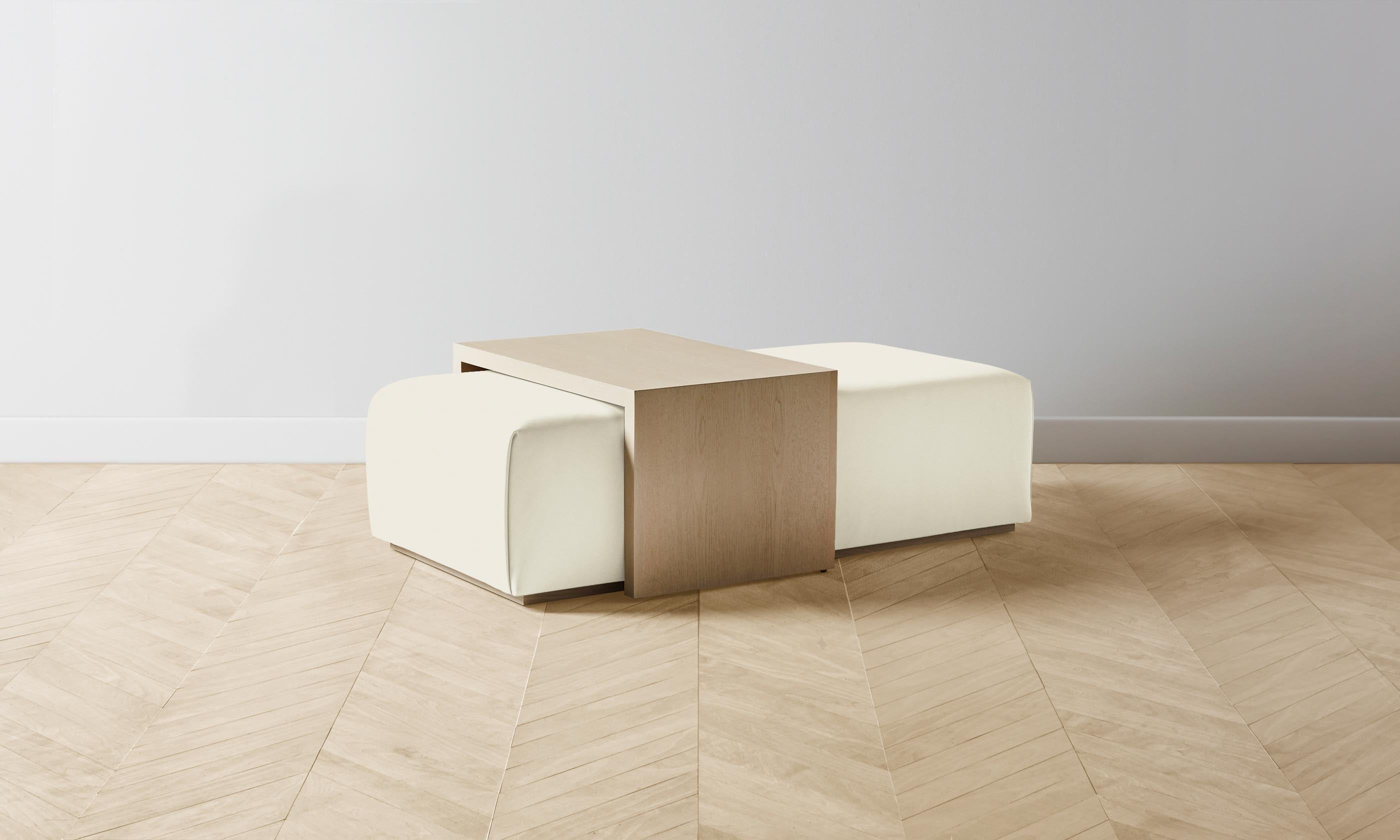 The Bowery Ottoman - Premium Pebbled Leather Swan Stool for Living Room, Bedroom & Office - Modern Footrest & Stylish Seating Solution