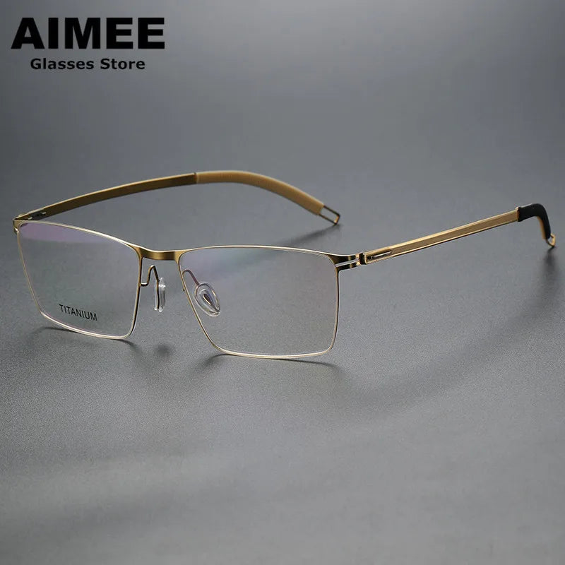 Aimee Women's Full Rim Square Screwless Titanium Eyeglasses Frame 94461 - Lightweight & Durable for Work, Reading & Fashion
