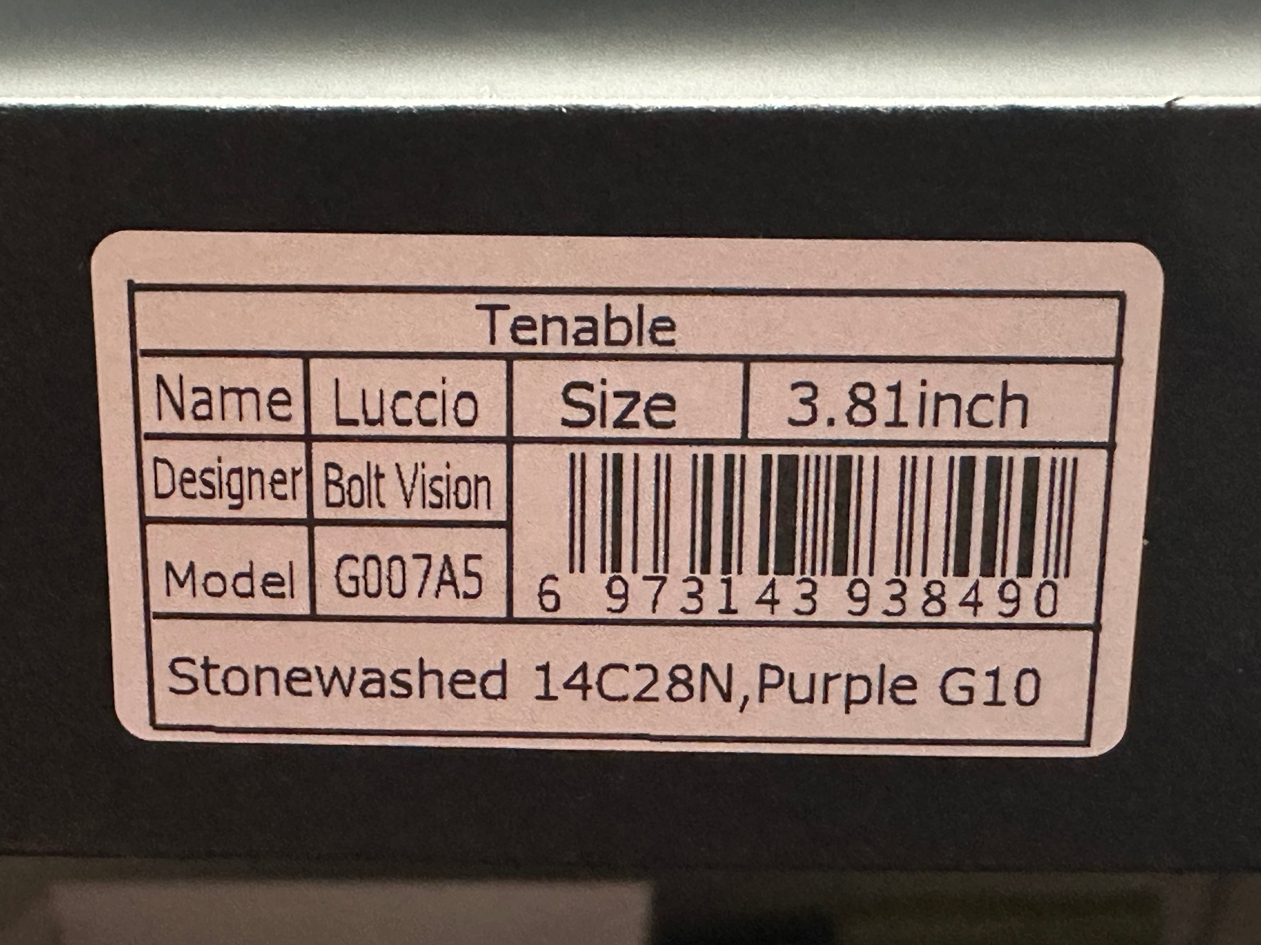 TENABLE LUCCIO Fixed Blade Knife - Purple G10 Handle, 14C28N Plain Stonewash Blade - Perfect for Camping, Hunting & Outdoor Survival