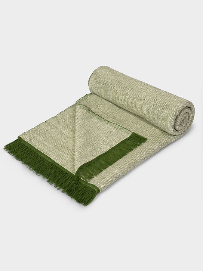 GOTS Certified Organic Cotton Yoga Blanket for Studio & Home - Two-Toned Design for Meditation, Relaxation & Yoga Practice