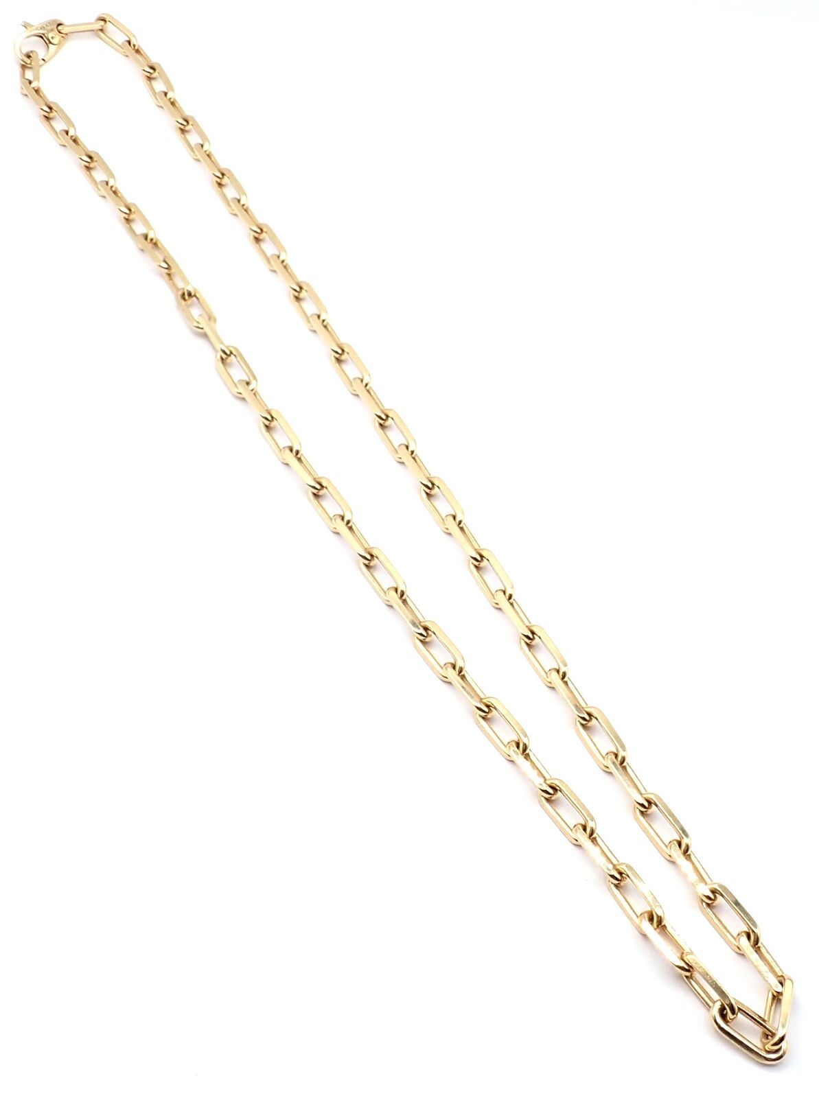 Authentic Cartier Santos 18K Yellow Gold Link Chain Necklace 22