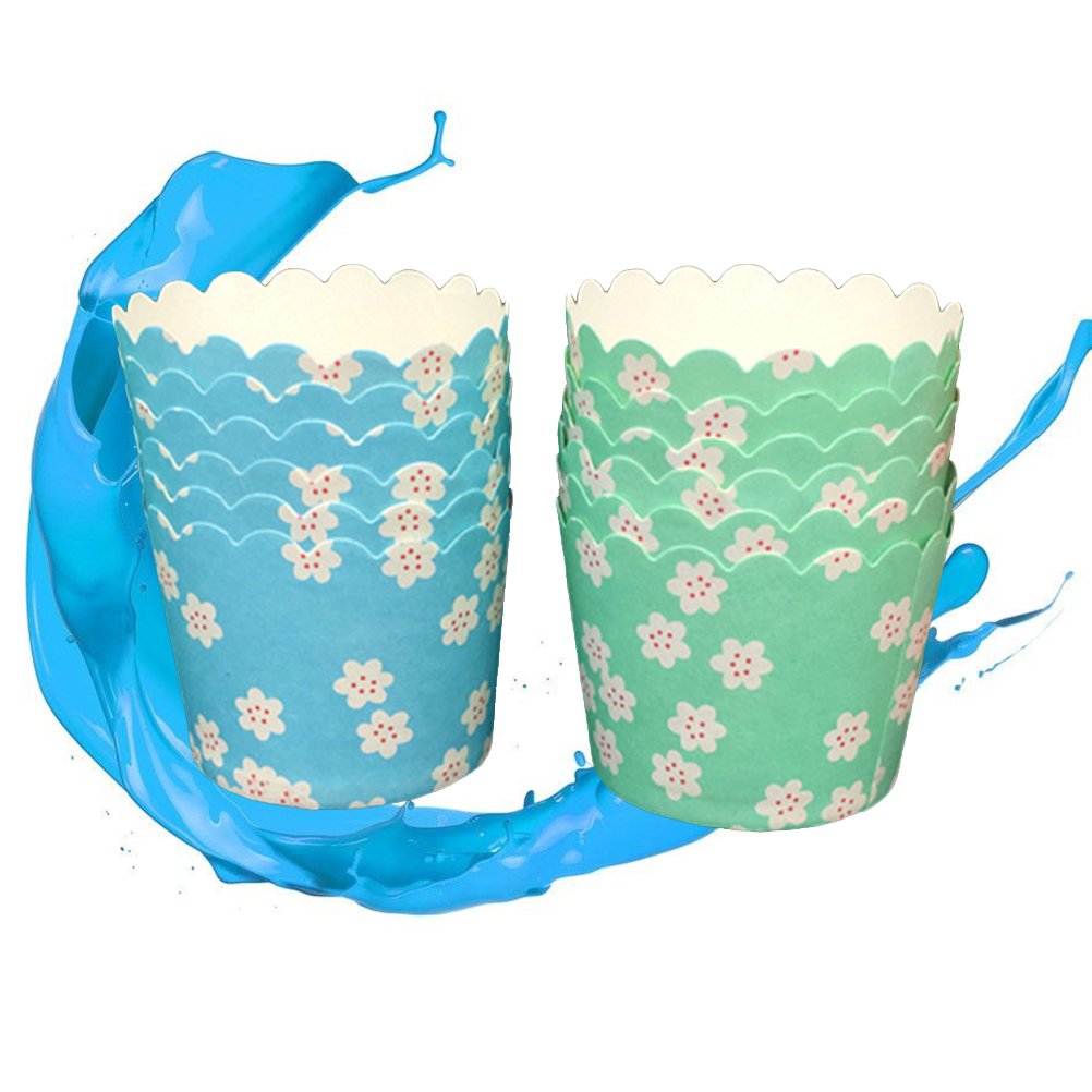 DOITOOL 50pcs Food Grade Grease Proof Cupcake Liners - Stackable Paper Baking Cups for Muffins & Cupcakes (Random Colors) | Perfect for Home Baking, Party Desserts & Holiday Treats