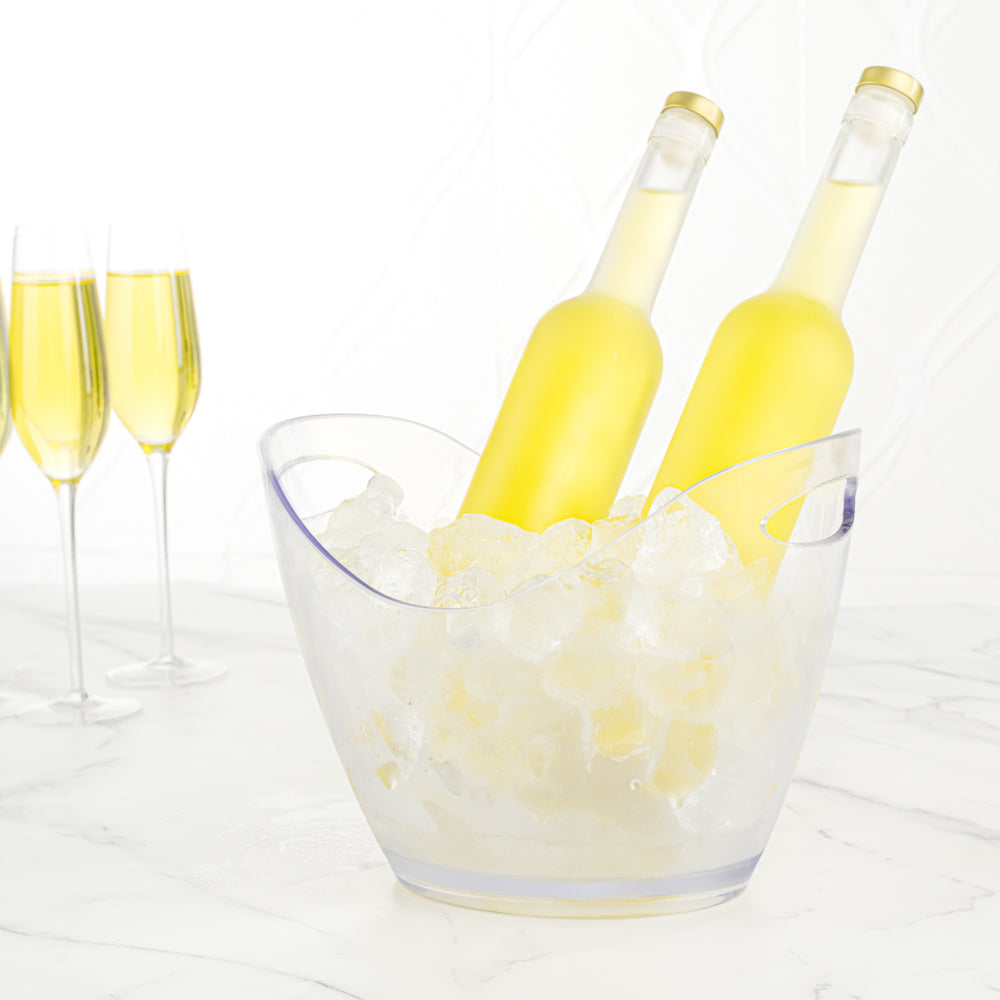 Bar Lux 3.7 Quart Clear Plastic Champagne Wine Chiller Bucket - 10.75