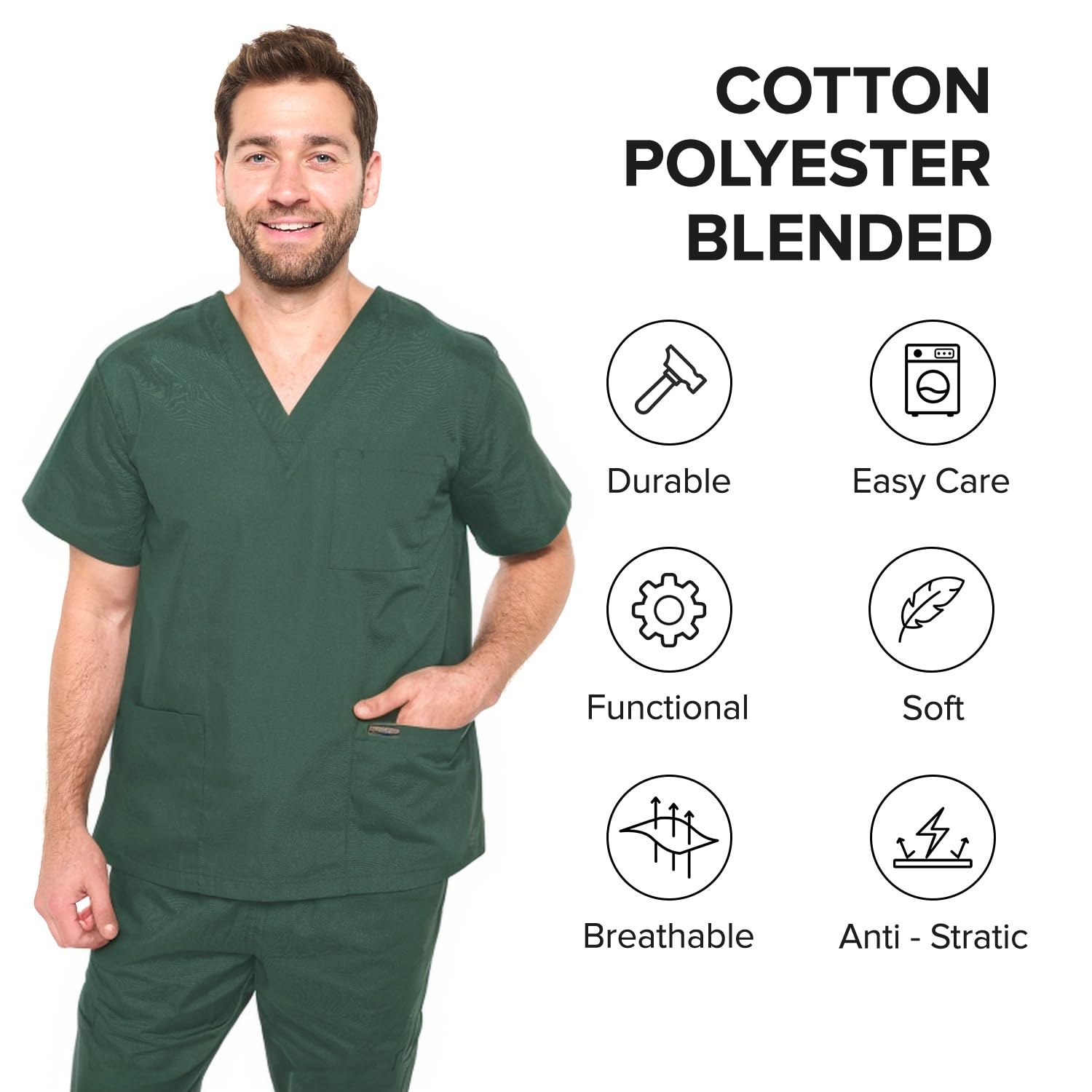 Dagacci Medical Scrubs for Women & Men - Comfortable Nursing Uniform Tops & Shirts for Healthcare Professionals - Perfect for Hospitals, Clinics & Medical Work