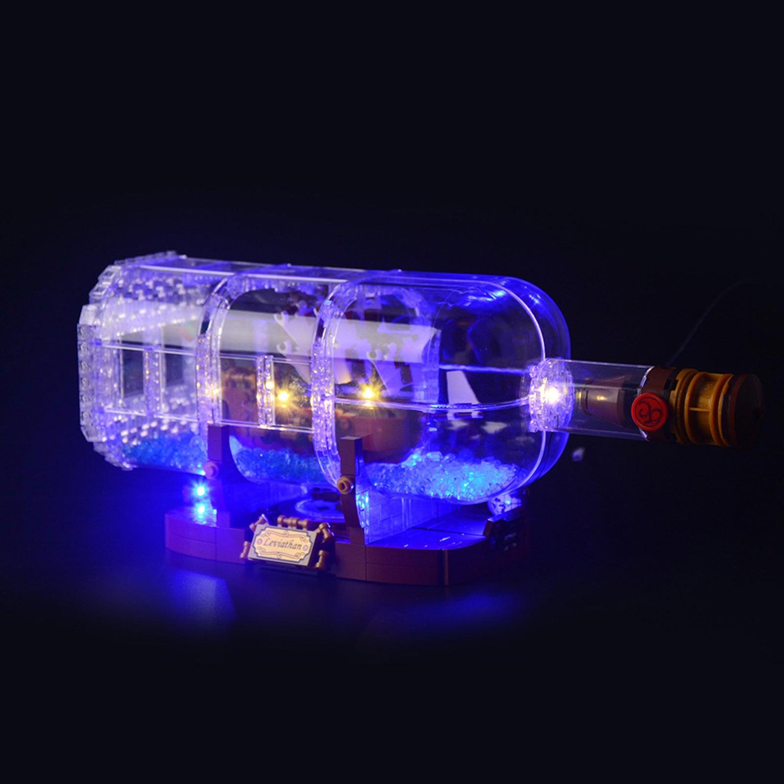 Lego Ideas Ship in a Bottle 21313 Light Kit - LED Lighting Set for Lego 92177 Model | Perfect for Home Decoration, Display & Gift Giving