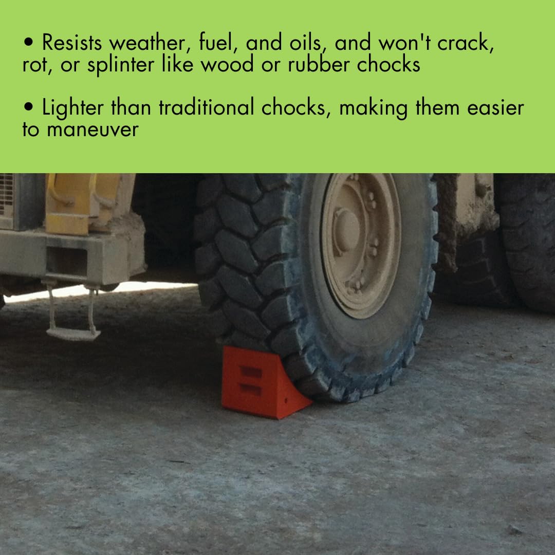 Extra Large Heavy Duty Wheel Chock for Semi Trucks & Trailers (46-65