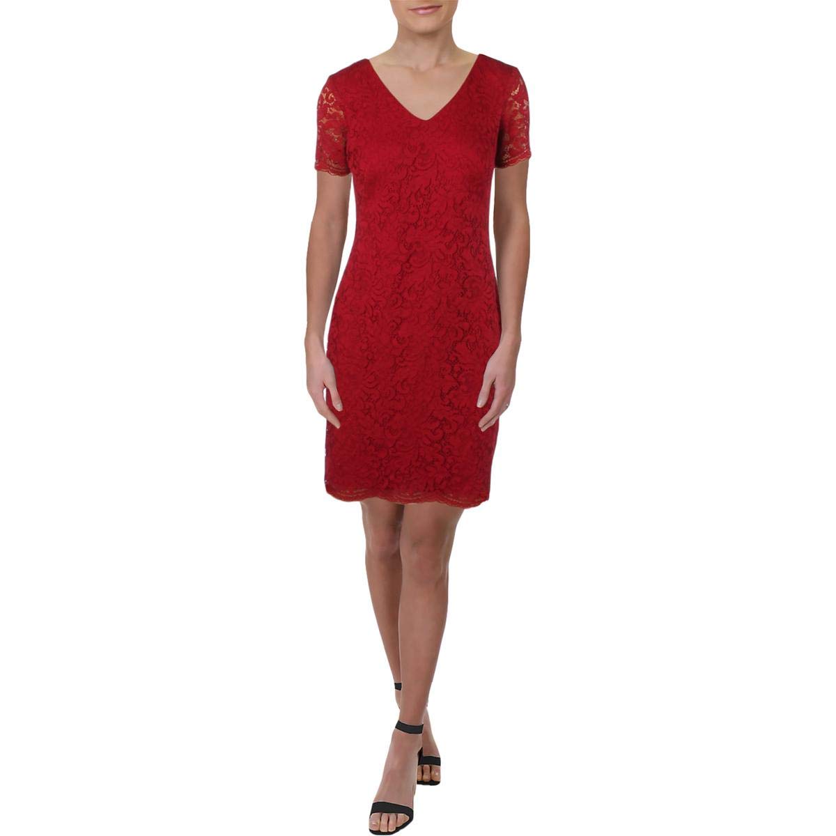 Lauren by Ralph Lauren Women's Scalloped Lace Dress - Elegant Floral Embroidered A-Line Cocktail Dress for Weddings, Parties & Special Occasions