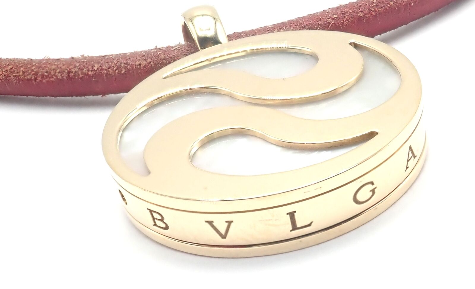 Bvlgari Bulgari Optical Illusion 18K Gold Steel Spinning Mother of Pearl Pendant Necklace for Women - Elegant Jewelry Gift for Anniversary, Birthday & Special Occasions