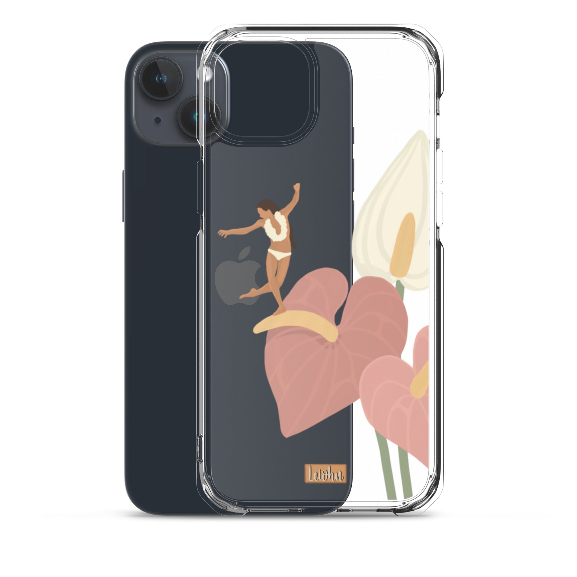 He'e Nalu Anthurium iPhone Case - Premium Floral Design Phone Cover for iPhone 13/14/15 Series - Perfect for Beach, Vacation & Tropical Style Lovers