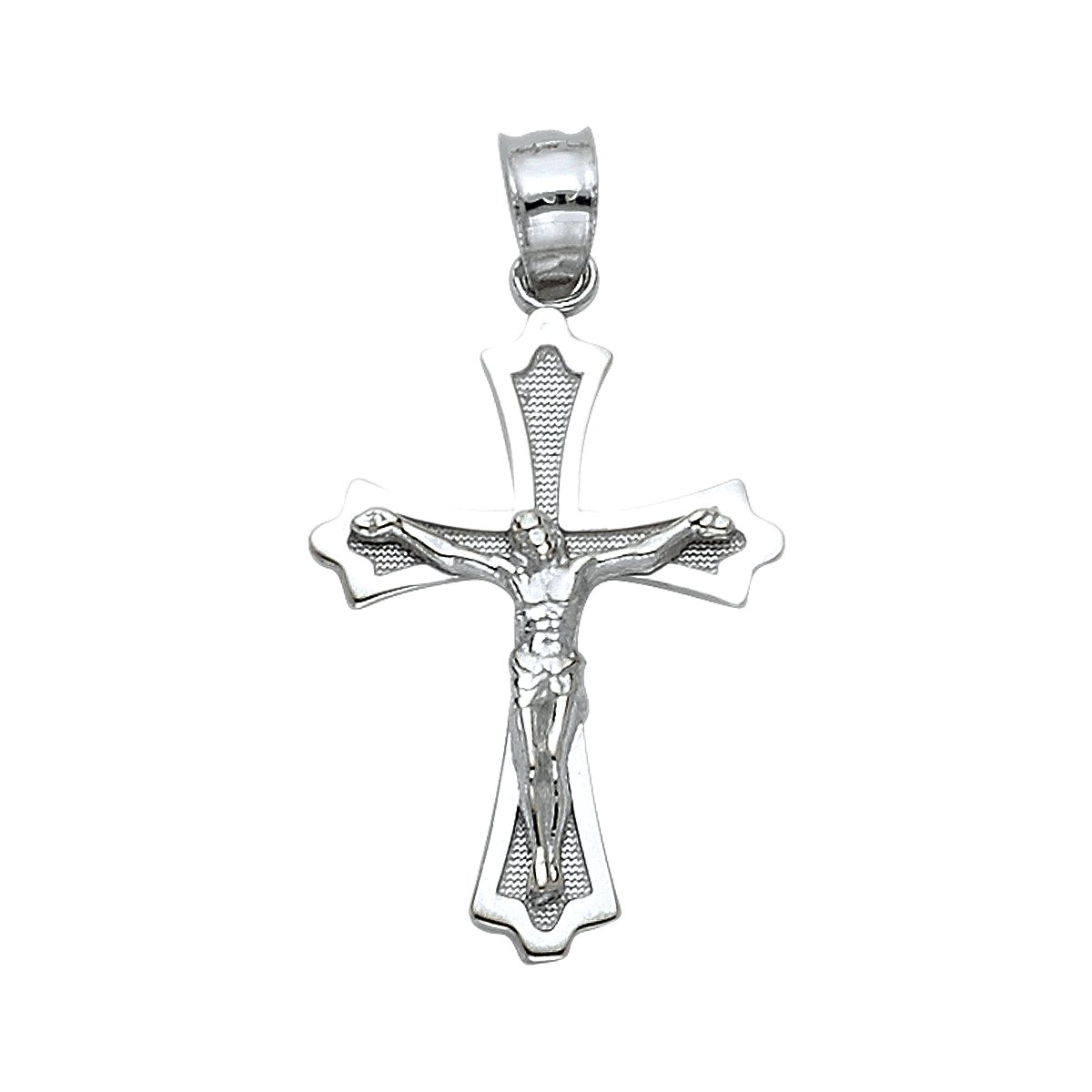 14K Gold Jesus Crucifix Pendant Necklace - 23x15mm Religious Cross Jewelry for Women & Men - 1.3g Christian Gift for Baptism, Confirmation & Daily Wear