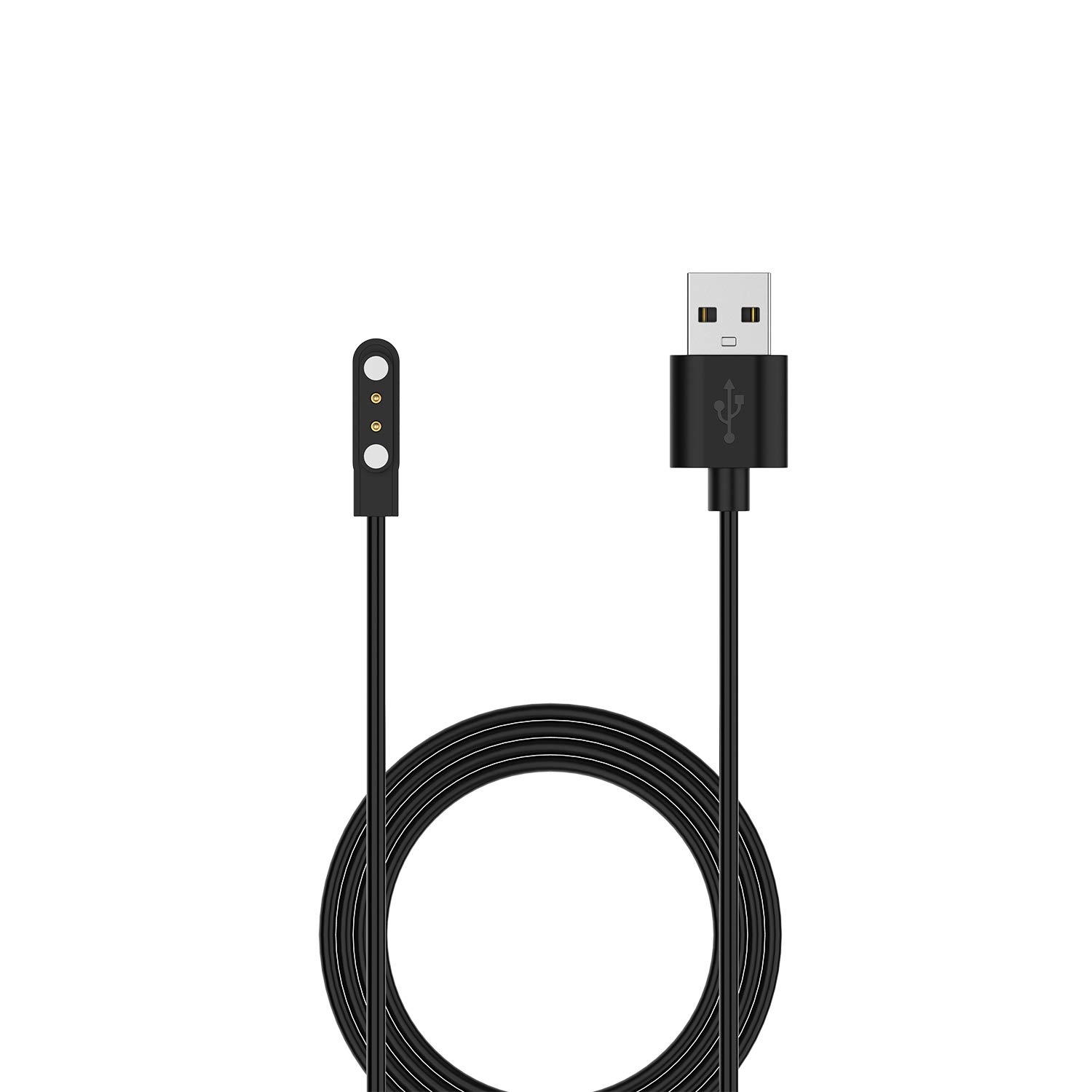 LUOBA Smart Watch Replacement Charging Cable - USB Magnetic Charger Cord (2 Pack, Black) | Portable Charging Accessories for Workout, Travel & Daily Use