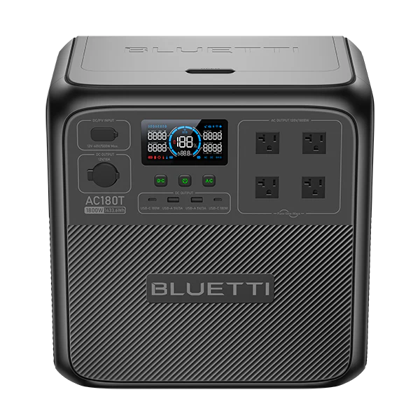 BLUETTI AC180T 1433Wh 1800W Portable Solar Power Station with UPS - Perfect for Camping, RV Trips, Home Backup & Emergency Power Outages