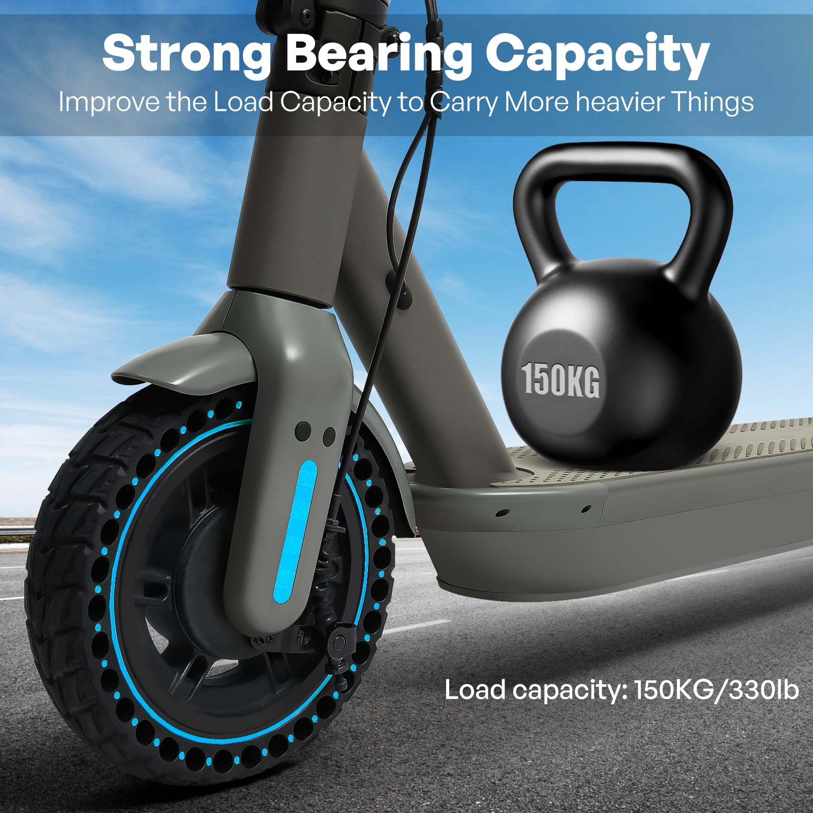 HAONAIMO 10x2.5 Inch Solid Rubber Tires for Electric Scooters - Replacement Wheels for Ninebot Max G30/G30D/G30E/G30LP (60/70-6.5) - Durable, Puncture-Proof Tires for Commuting & Urban Riding