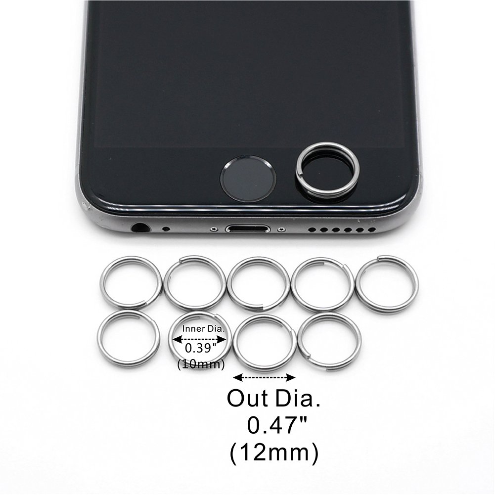 Titanium Split Key Rings 12mm (10 Pack) - Durable for Keys & Accessories