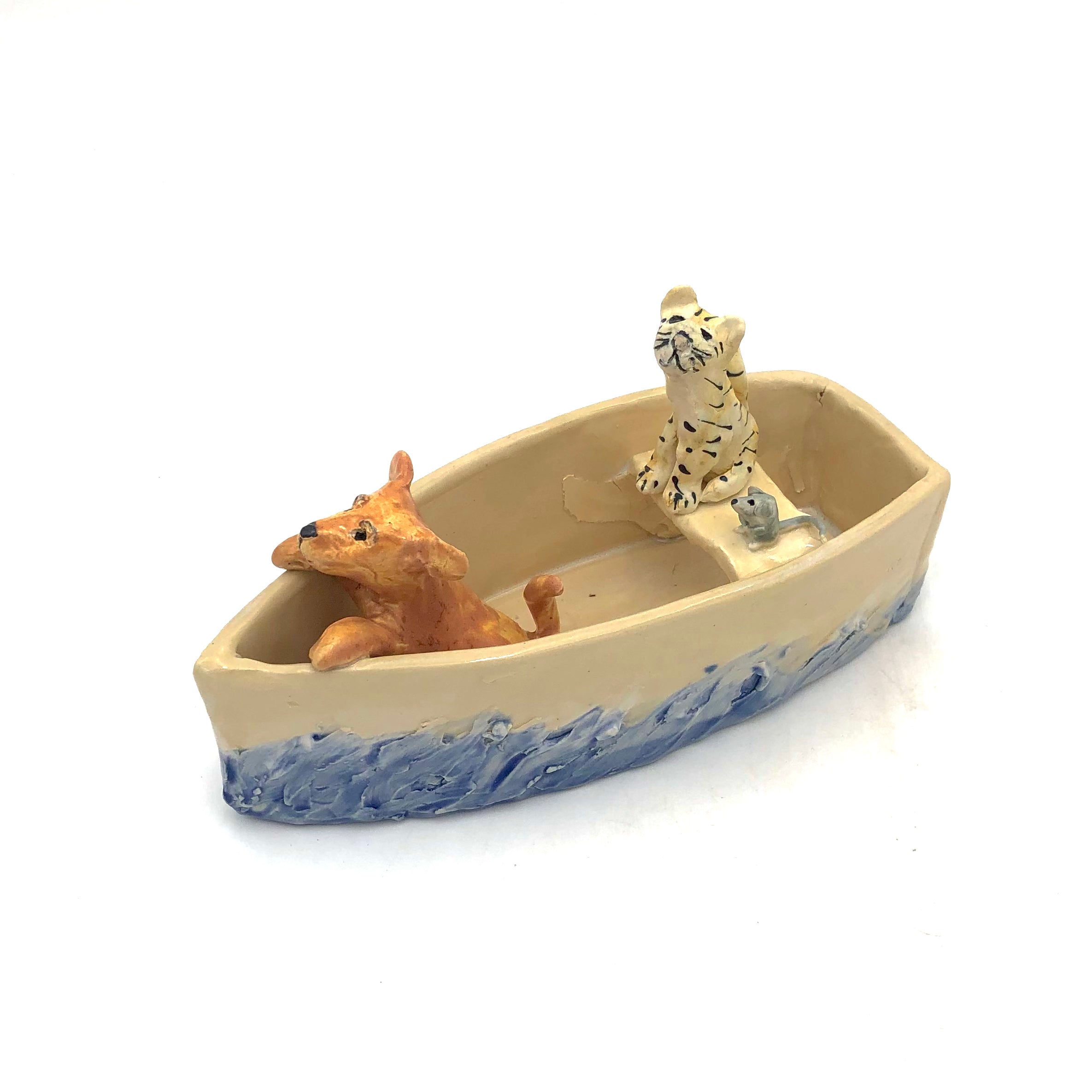 Handpainted Porcelain Sculpture - Sullivan FF Unexpected Traveling Companions Figurine | Unique Home Decor, Gift for Collectors & Art Lovers | Perfect for Living Room Display, Office Decor & Special Occasions