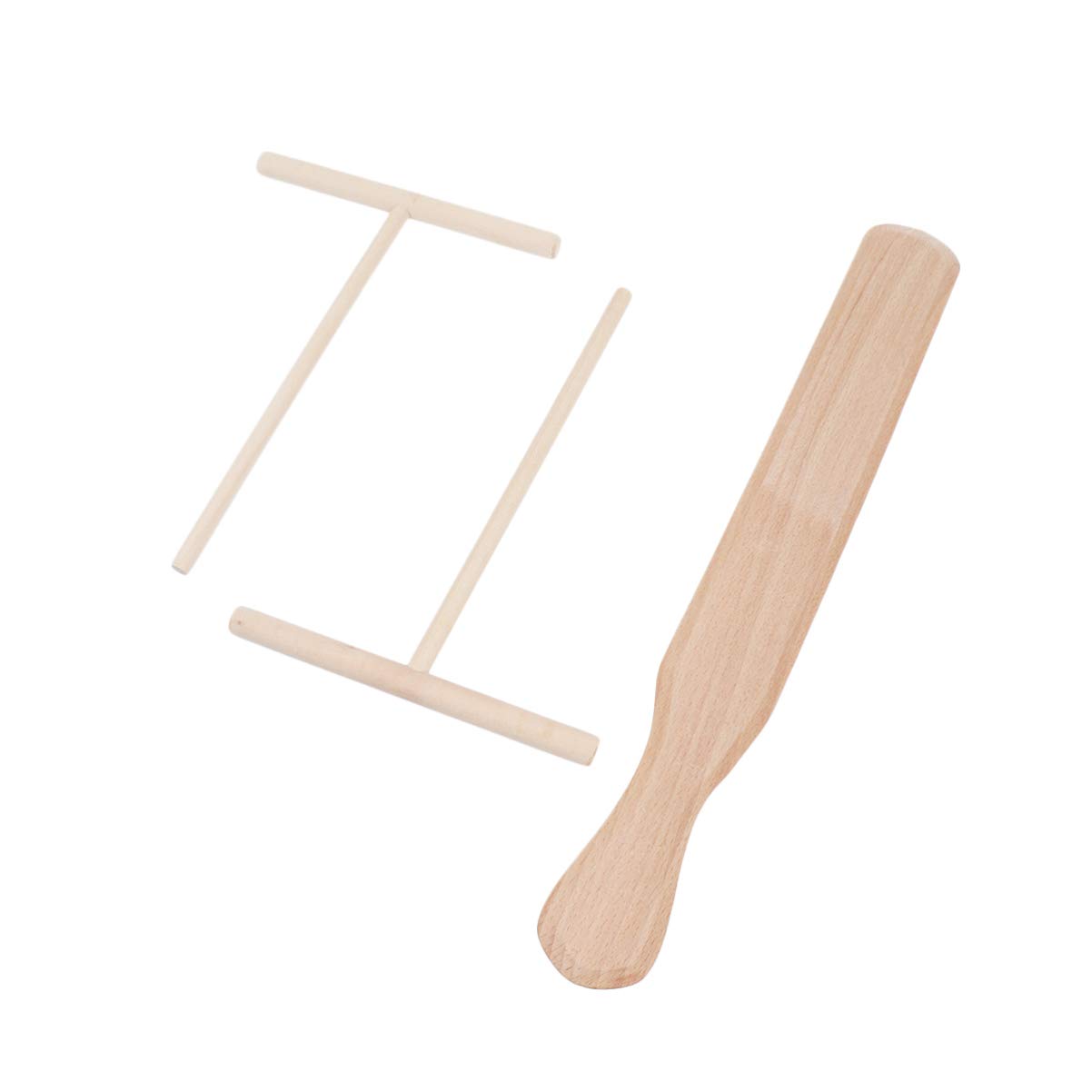 3-Piece Wooden Crepe Spreader & Spatula Kit - Professional Crepe Making Tools Set for Perfect Homemade Crepes - Ideal for Breakfast, Desserts & French Cuisine